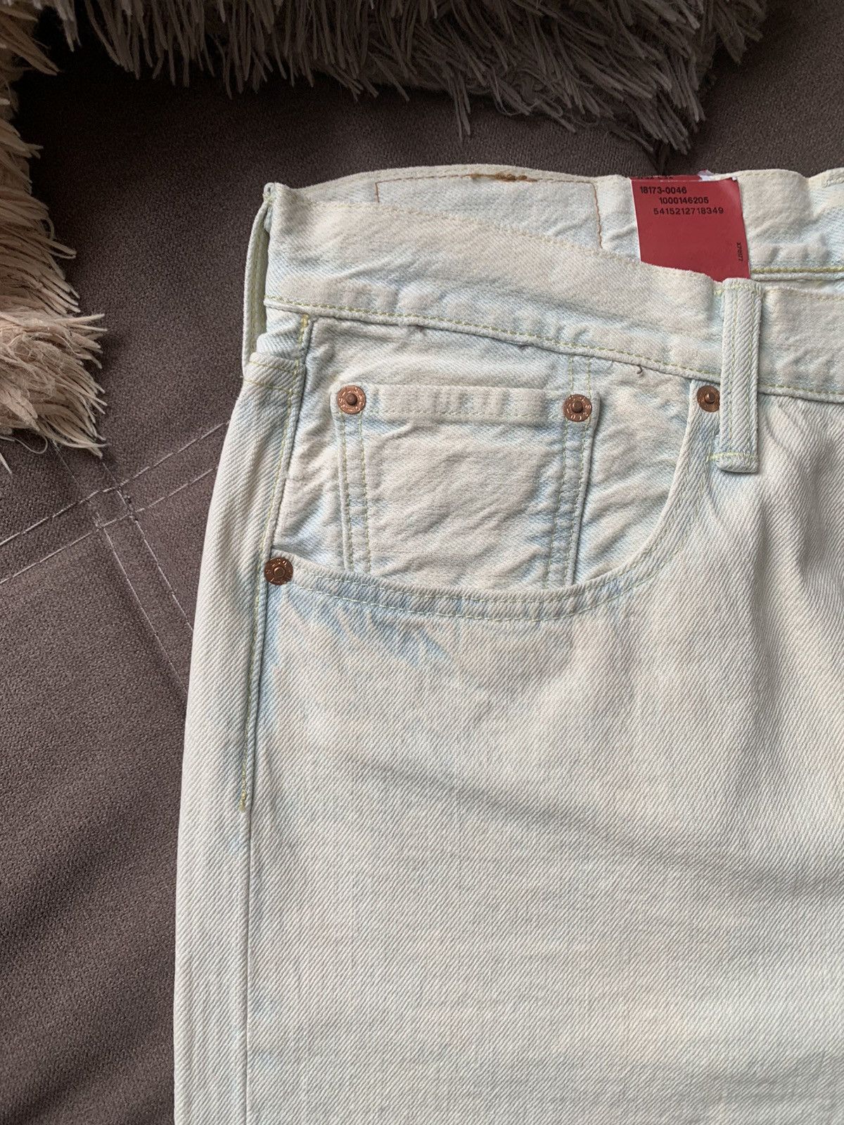 Levi's Blue Wash Levi's 501CT Acidwash Distressed Denim Beige/Blue Size US 32 / EU 48 - 11 Thumbnail