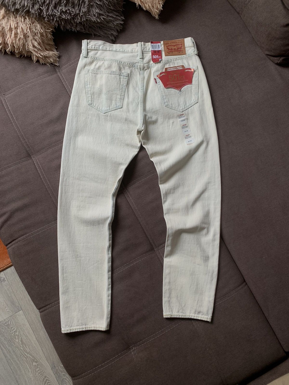 Levi's Blue Wash Levi's 501CT Acidwash Distressed Denim Beige/Blue Size US 32 / EU 48 - 3 Thumbnail