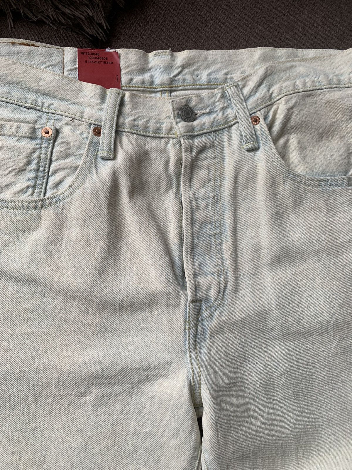 Levi's Blue Wash Levi's 501CT Acidwash Distressed Denim Beige/Blue Size US 32 / EU 48 - 12 Thumbnail