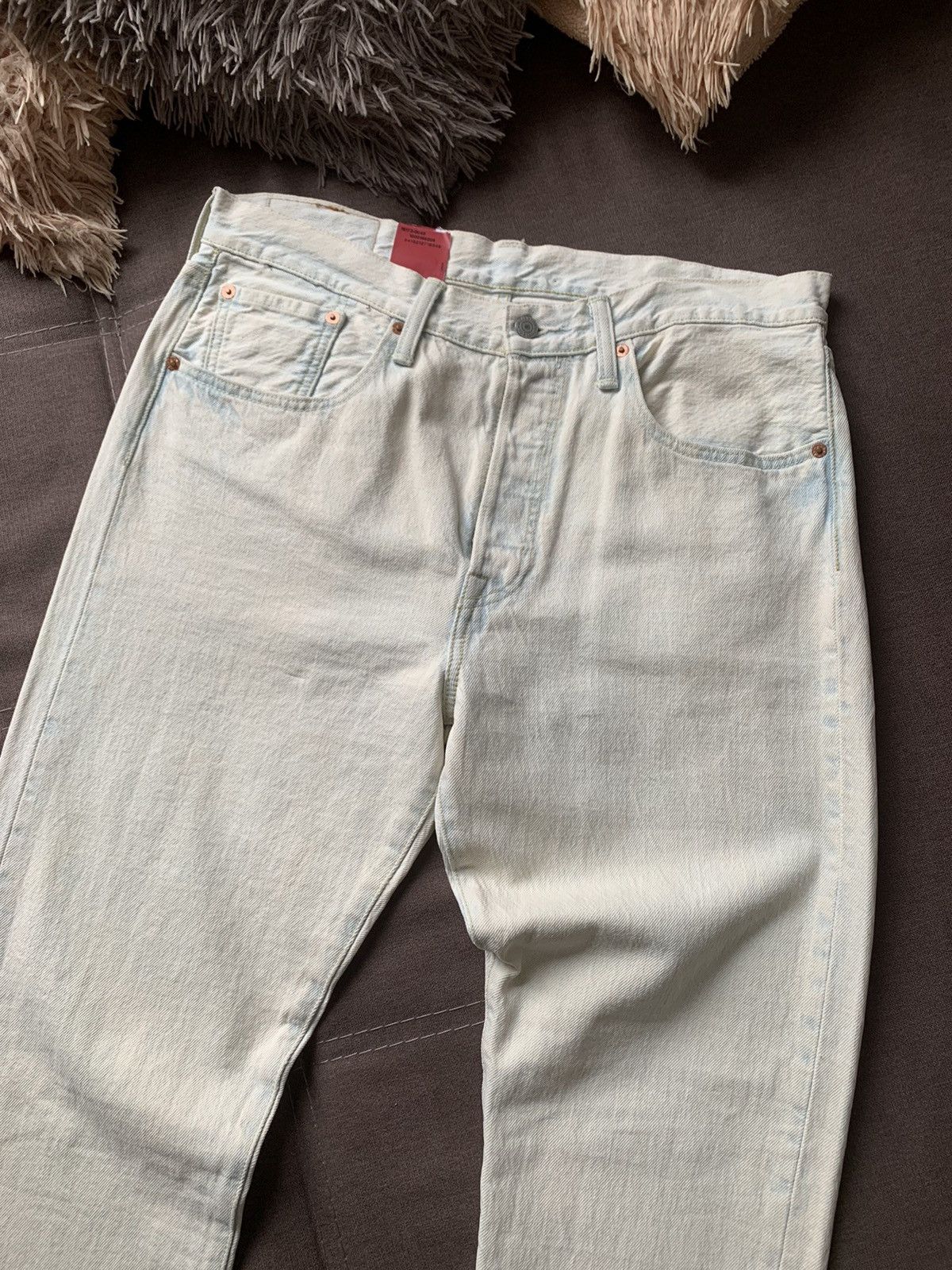 Levi's Blue Wash Levi's 501CT Acidwash Distressed Denim Beige/Blue Size US 32 / EU 48 - 10 Thumbnail