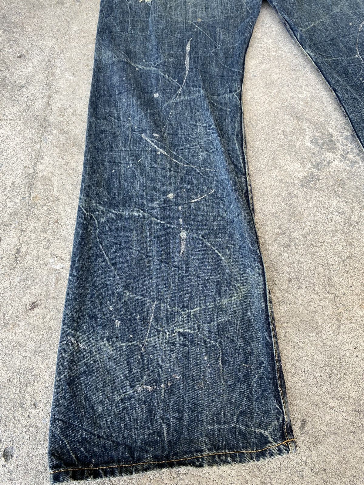 Japanese Brand FLARED💥Japanese Brand Splash Distressed Denim Size US 36 / EU 52 - 8 Thumbnail