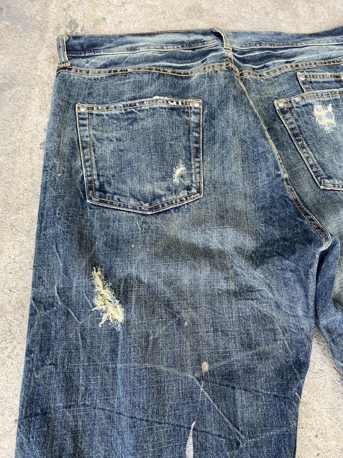 Japanese Brand FLARED💥Japanese Brand Splash Distressed Denim Size US 36 / EU 52 - 9 Thumbnail