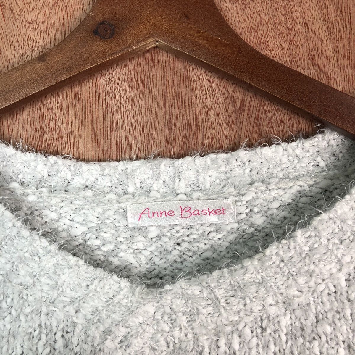 Japanese Brand Anne Basket White Shag Shaggy Fur Mohair Knitwear #6605 Size US L / EU 52-54 / 3 - 6 Thumbnail