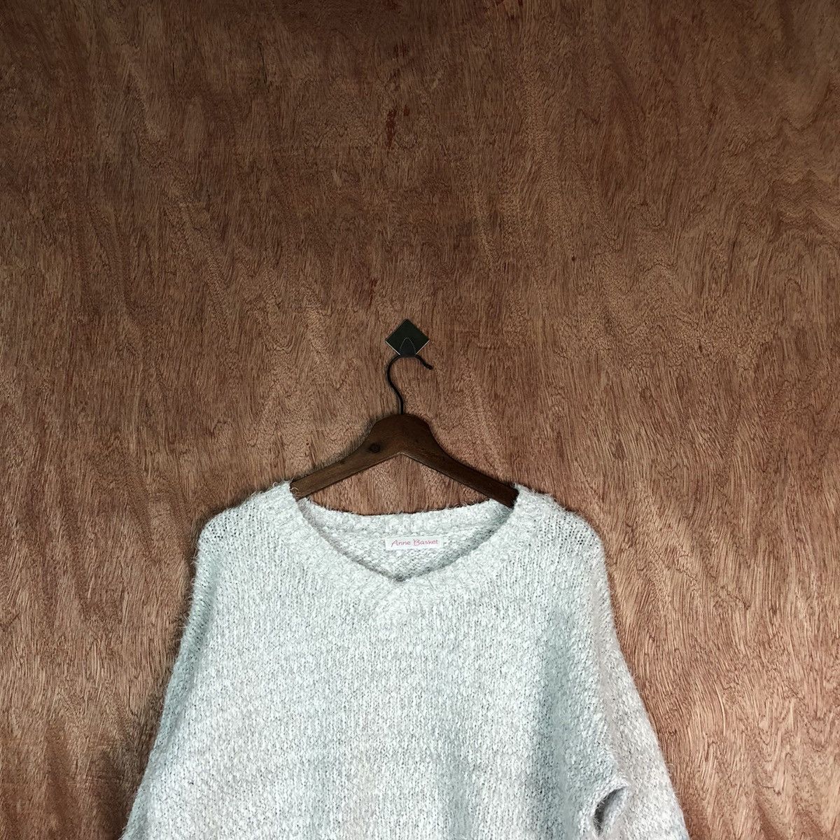 Japanese Brand Anne Basket White Shag Shaggy Fur Mohair Knitwear #6605 Size US L / EU 52-54 / 3 - 2 Thumbnail