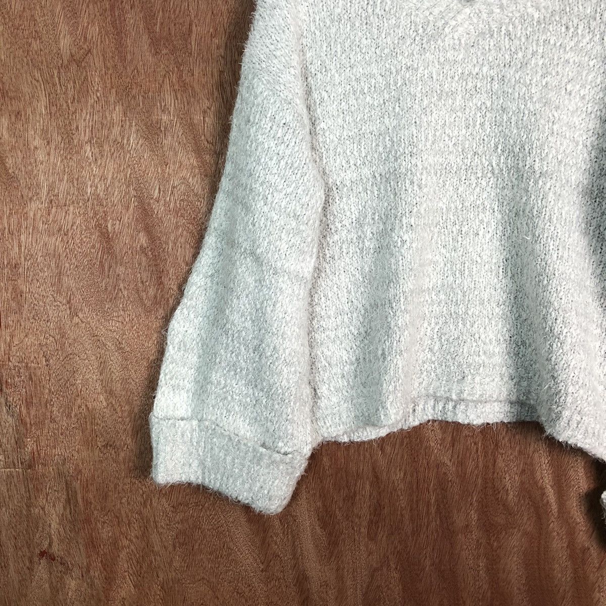 Japanese Brand Anne Basket White Shag Shaggy Fur Mohair Knitwear #6605 Size US L / EU 52-54 / 3 - 4 Thumbnail
