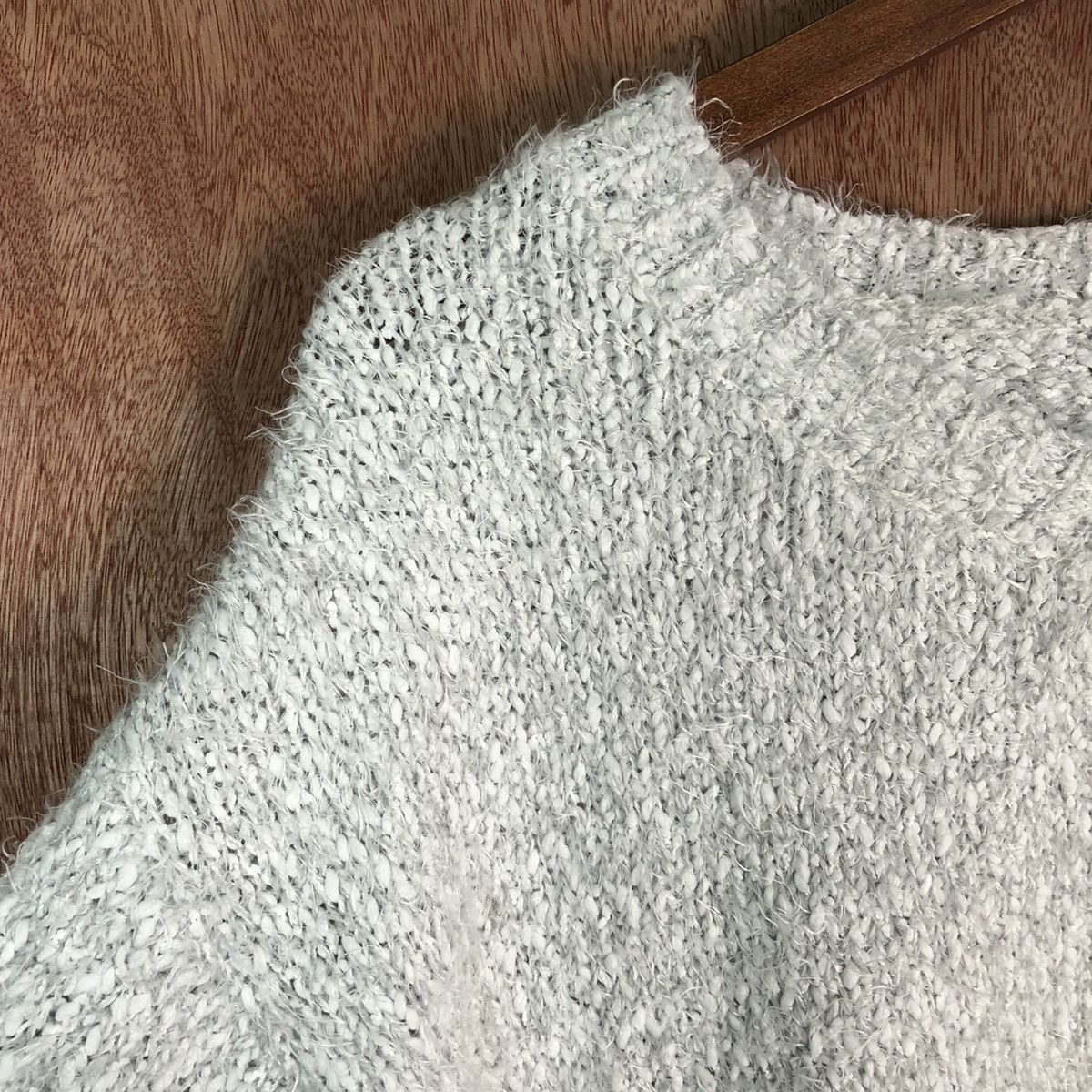 Japanese Brand Anne Basket White Shag Shaggy Fur Mohair Knitwear #6605 Size US L / EU 52-54 / 3 - 8 Thumbnail