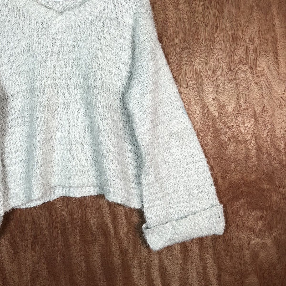 Japanese Brand Anne Basket White Shag Shaggy Fur Mohair Knitwear #6605 Size US L / EU 52-54 / 3 - 5 Thumbnail