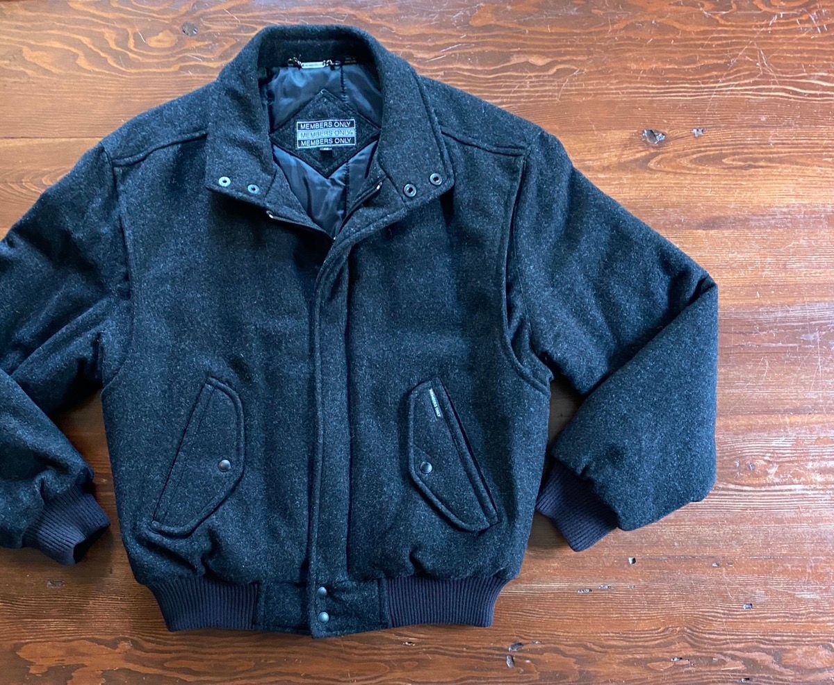 Pre-owned Cashmere Wool X Members Only Vintage 80's Members Only Black Wool Bomber Jacket