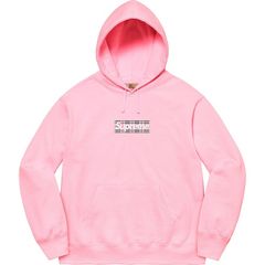 Pink supreme hoodie red box sales logo