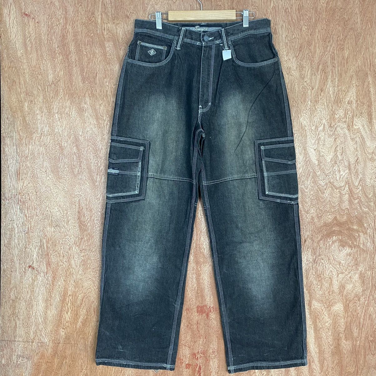 image of Chance The Rapper x Enyce Black Baggy Multipocket Denim Jeans Pants 1902 in Black Denim (Size 32)