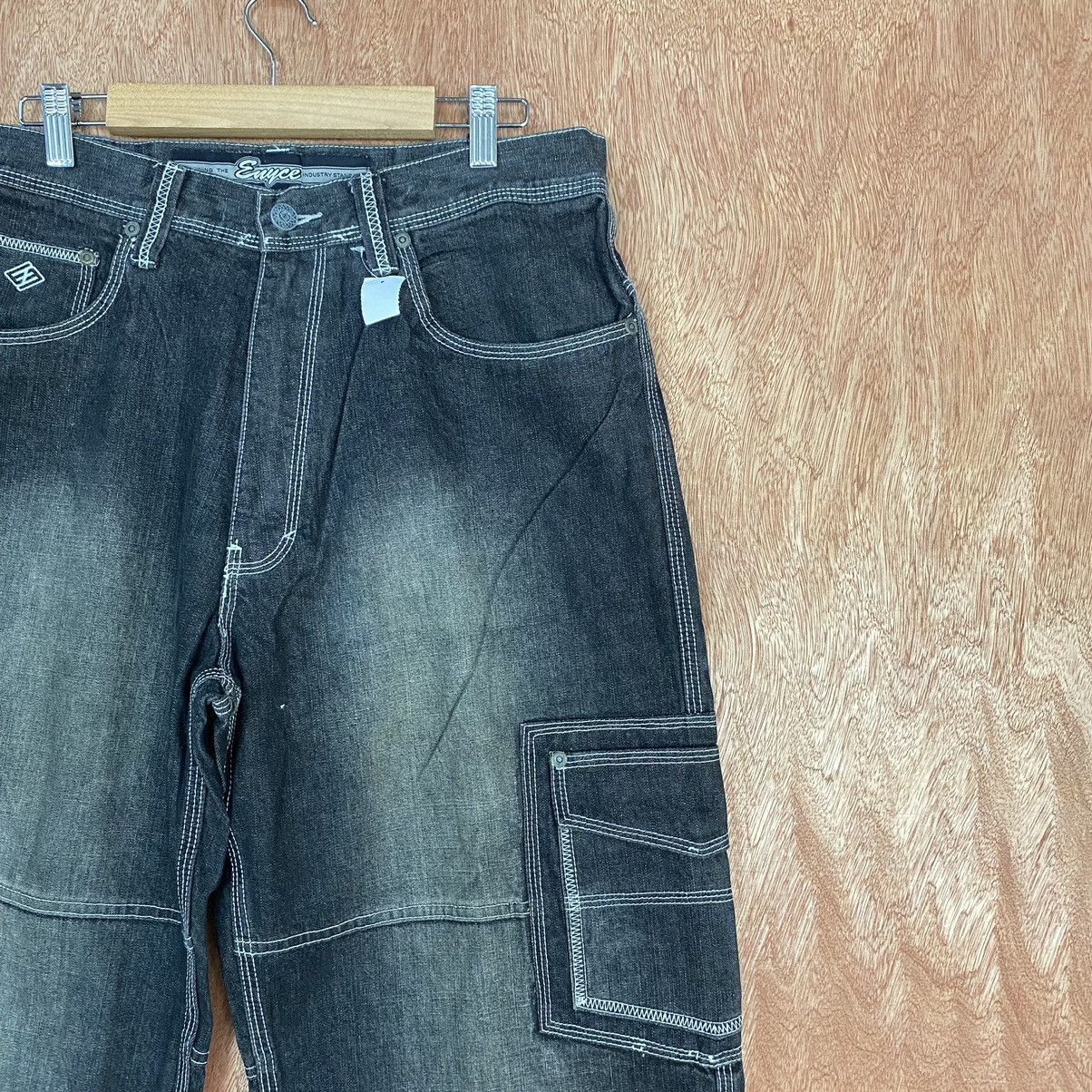 Chance The Rapper DLL Enyce Black baggy Multipocket Denim Jeans Pants #1902 Size US 32 / EU 48 - 4 Thumbnail
