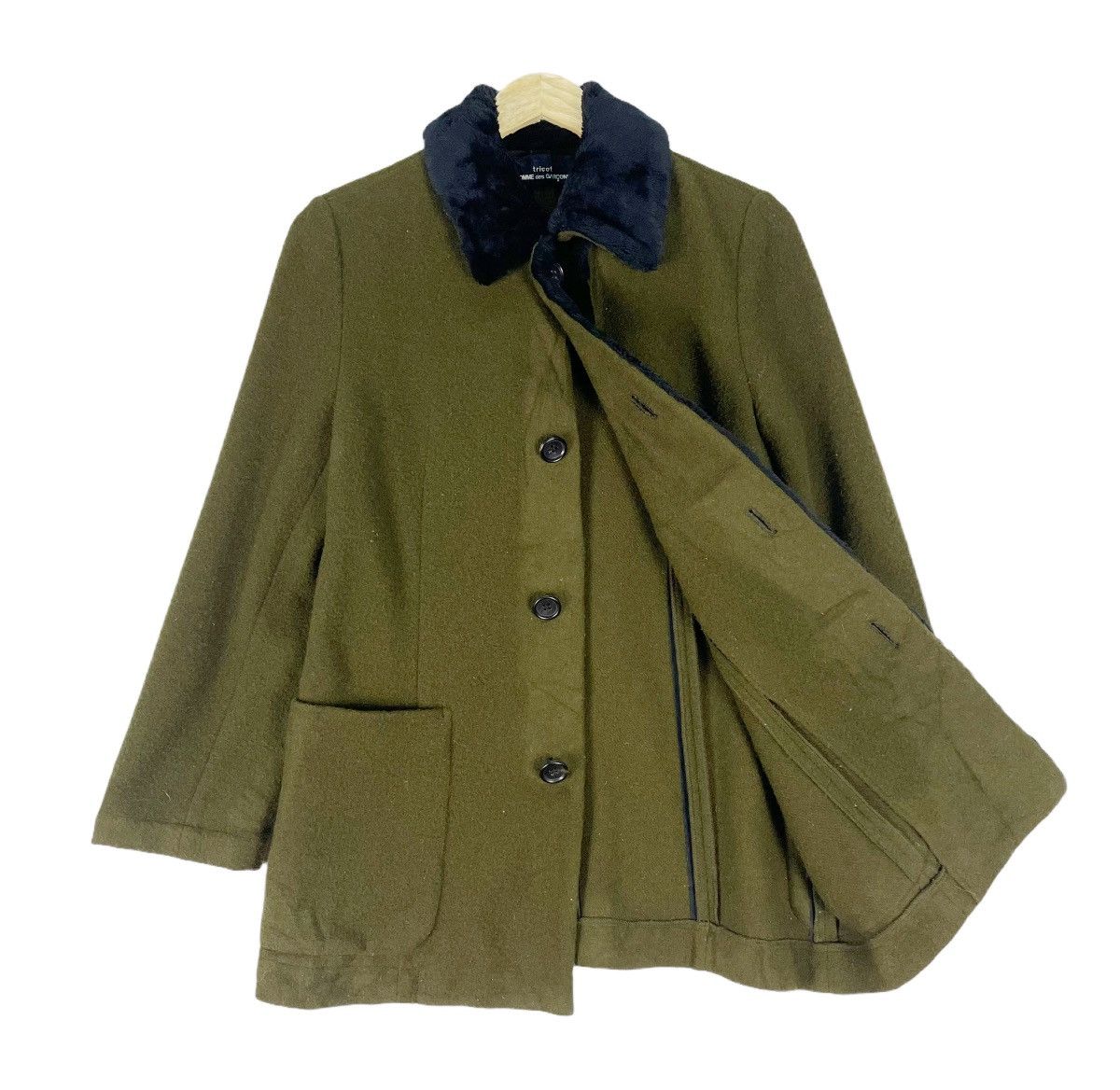 Comme des Garcons 🔥AW96 Comme des Garçons Tricot Fur Button Jacket Size M / US 6-8 / IT 42-44 - 1 Thumbnail