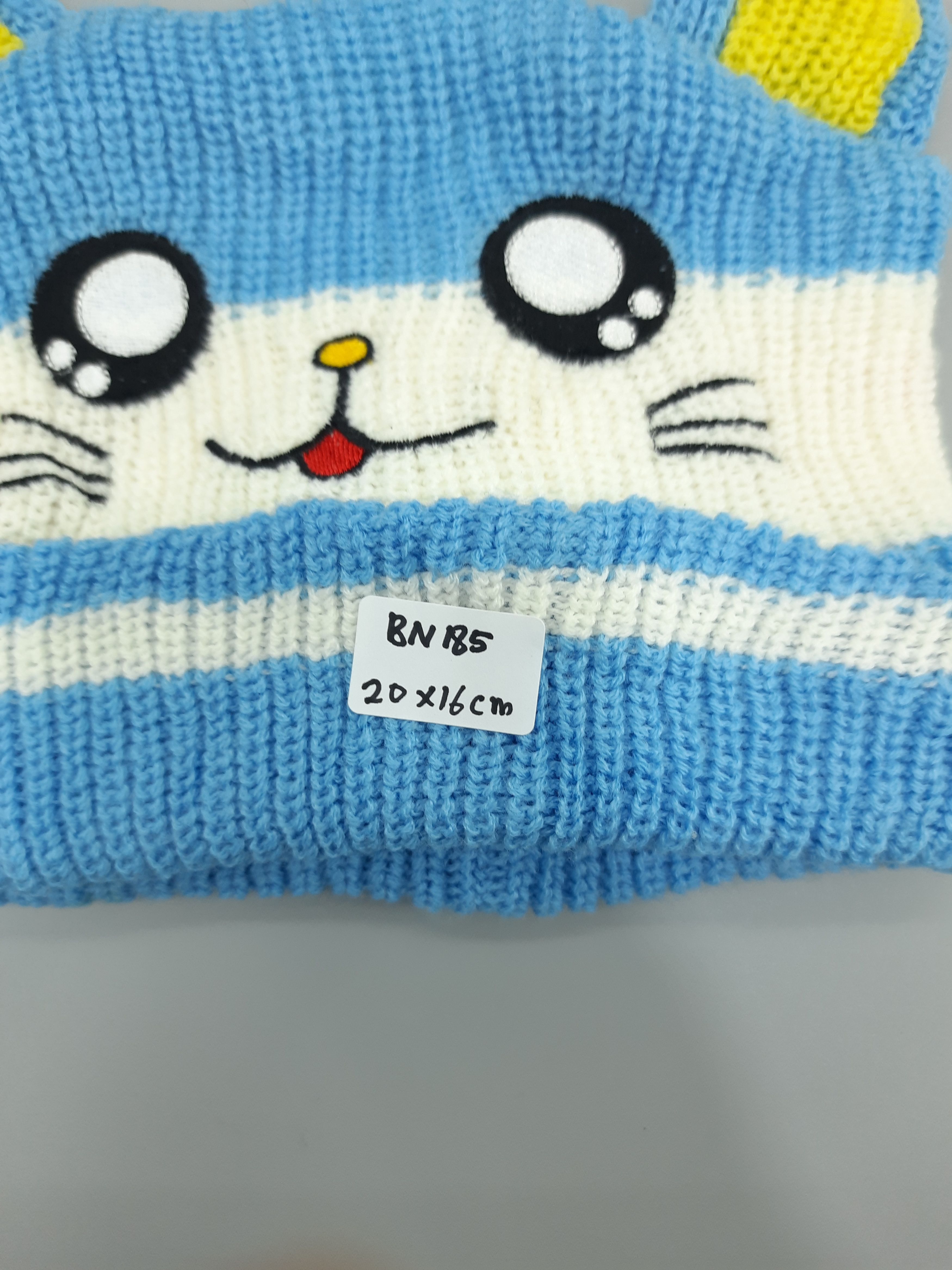Handmade × Japanese Brand × Vintage Handmade knitted Cat Face Beanie Hat-BN185 Size ONE SIZE - 8 Thumbnail