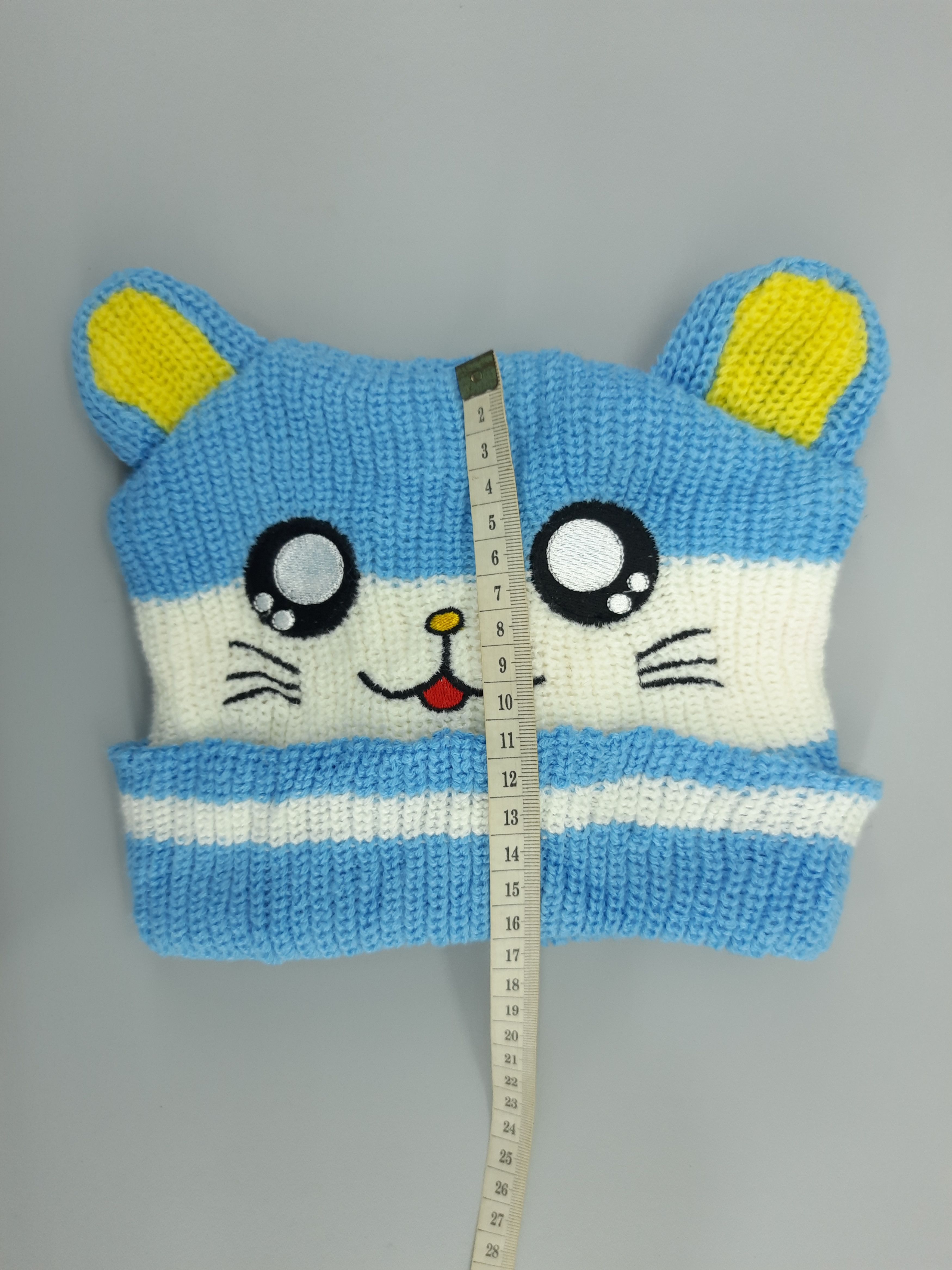 Handmade × Japanese Brand × Vintage Handmade knitted Cat Face Beanie Hat-BN185 Size ONE SIZE - 6 Thumbnail