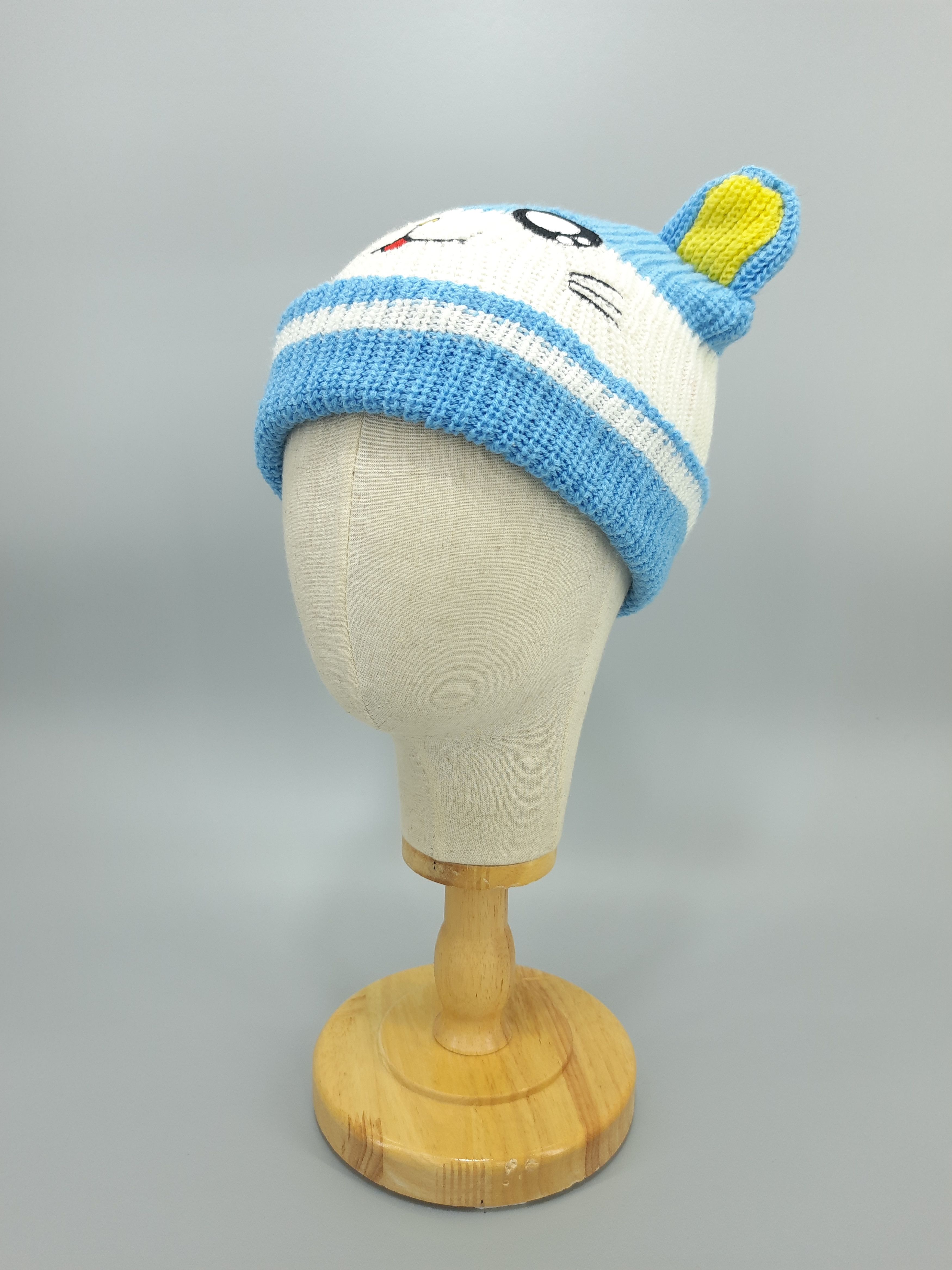 Handmade × Japanese Brand × Vintage Handmade knitted Cat Face Beanie Hat-BN185 Size ONE SIZE - 2 Thumbnail