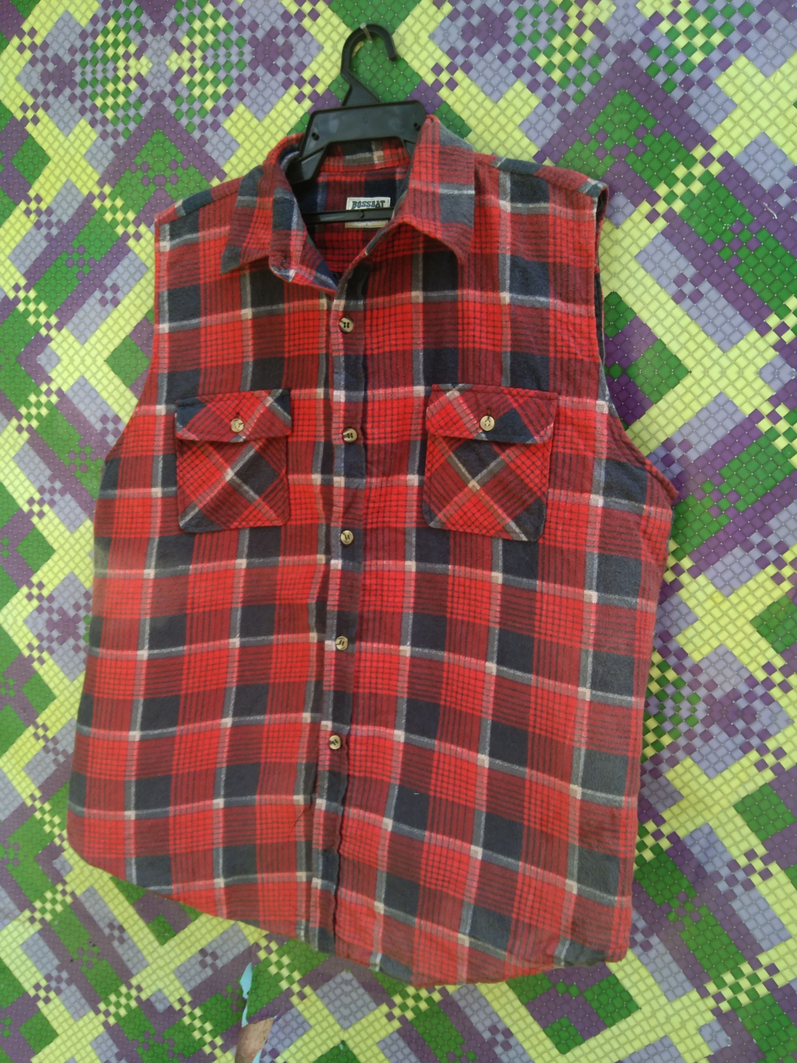 Flannel × Vintage VINTAGE LIGHTLAYERS SLEEVELESS FLANNEL JACKET Size US L / EU 52-54 / 3 - 2 Thumbnail