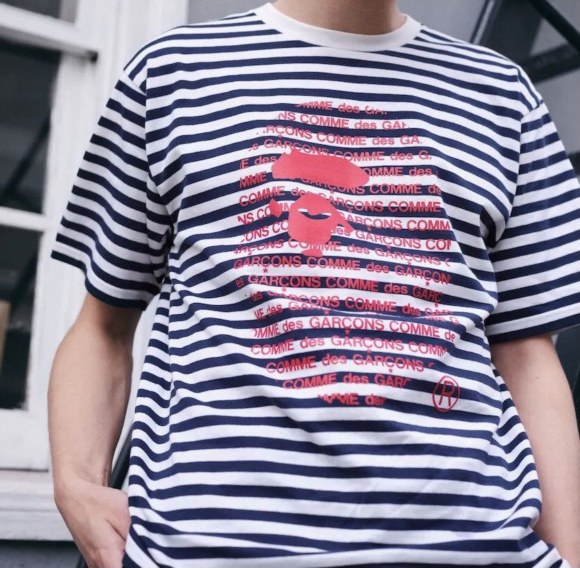 image of Cdg Osaka X Bape Comme Des Garçons A Bathing Ape T-Shirt in White, Men's (Size Medium)