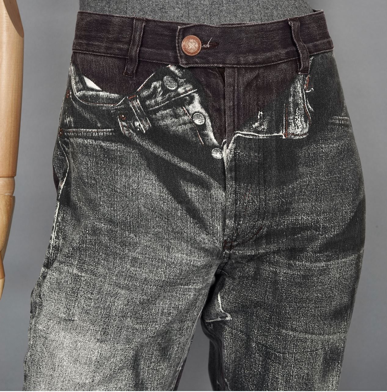 Jean Paul Gaultier Jean Paul Gaultier Trousers Pants Jeans Opctical Illusion Size 26" / US 2 / IT 38 - 6 Thumbnail
