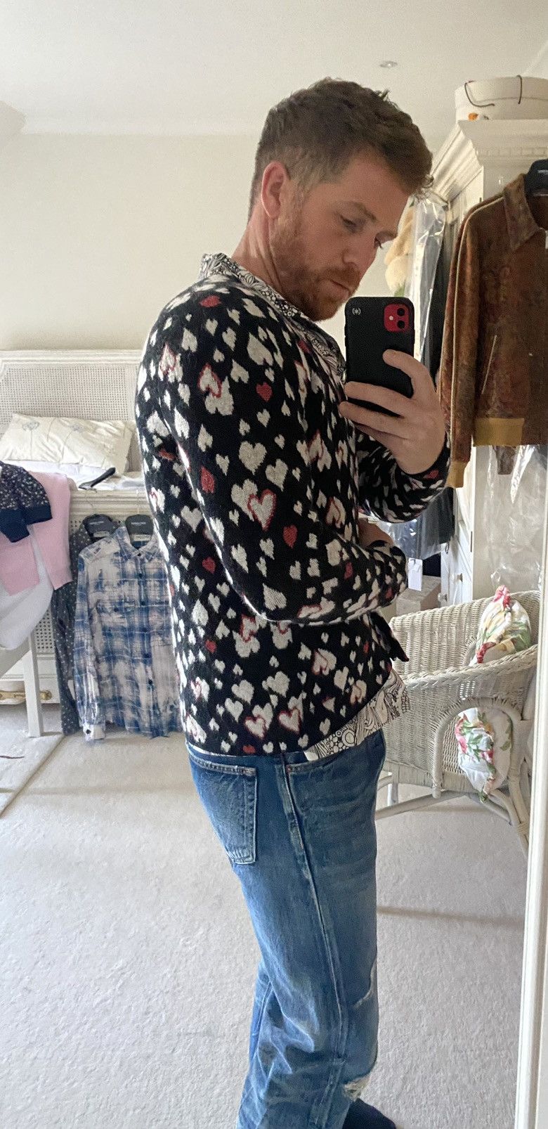 Saint Laurent Paris SS16 😍 Saint Laurent surf sound hearts cardigan Hedi Slimane Size US S / EU 44-46 / 1 - 5 Thumbnail