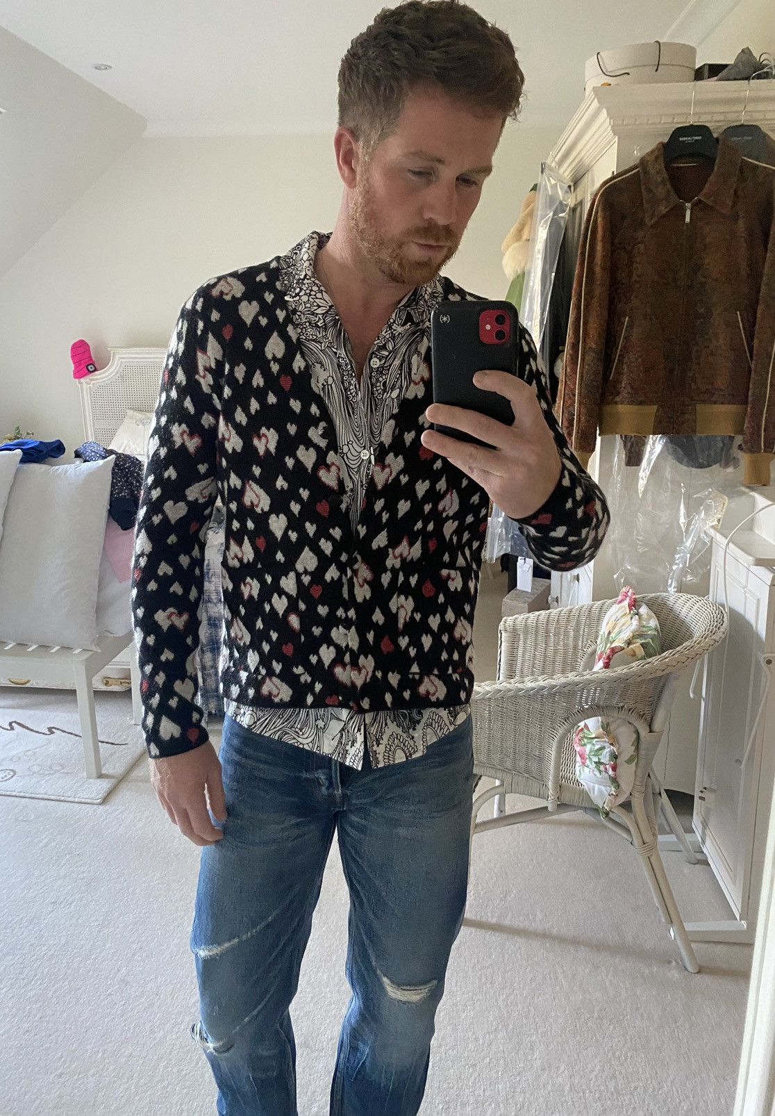 Saint Laurent Paris SS16 😍 Saint Laurent surf sound hearts cardigan Hedi Slimane Size US S / EU 44-46 / 1 - 4 Thumbnail