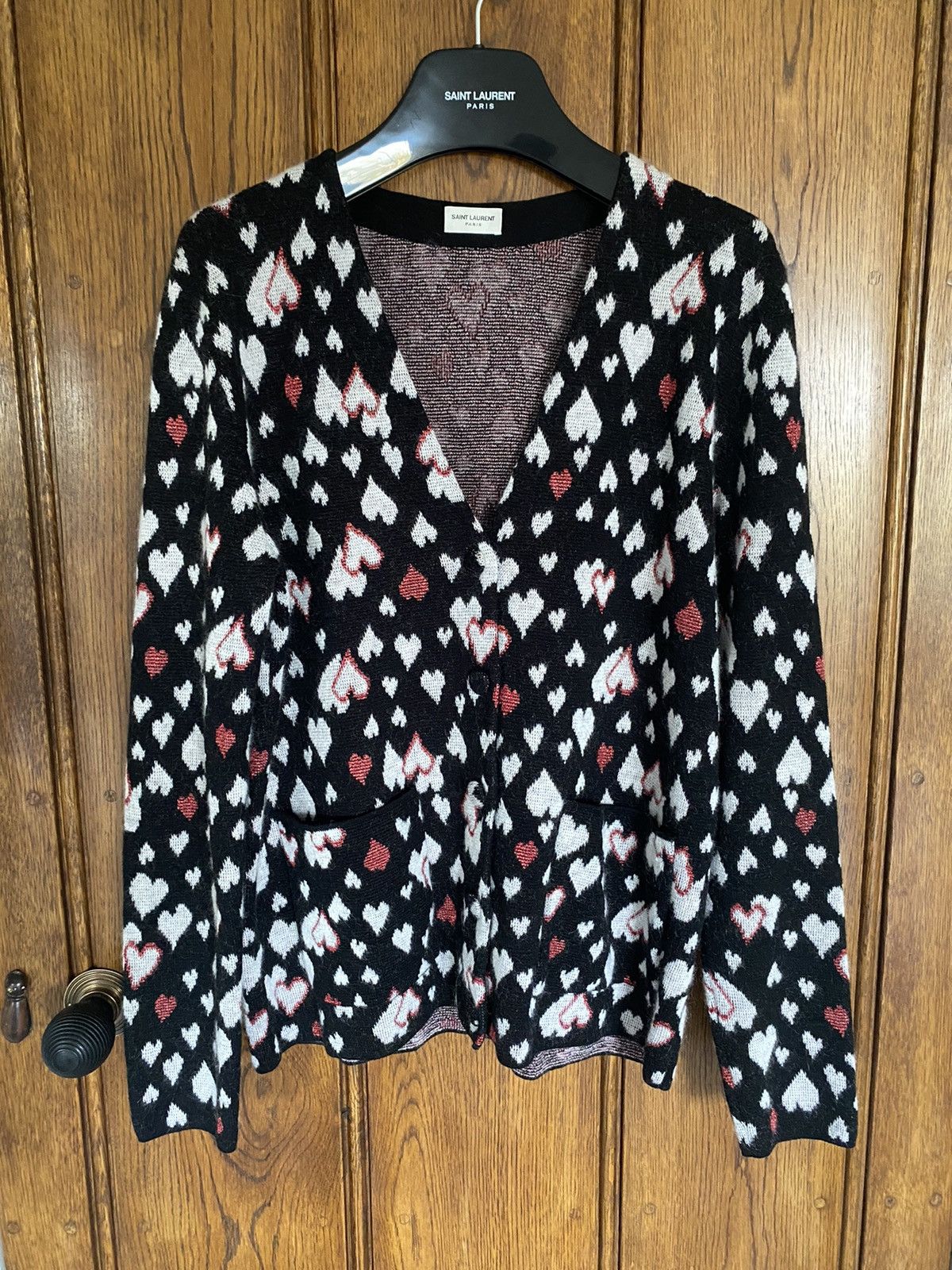 Saint Laurent Paris SS16 😍 Saint Laurent surf sound hearts cardigan Hedi Slimane Size US S / EU 44-46 / 1 - 2 Thumbnail