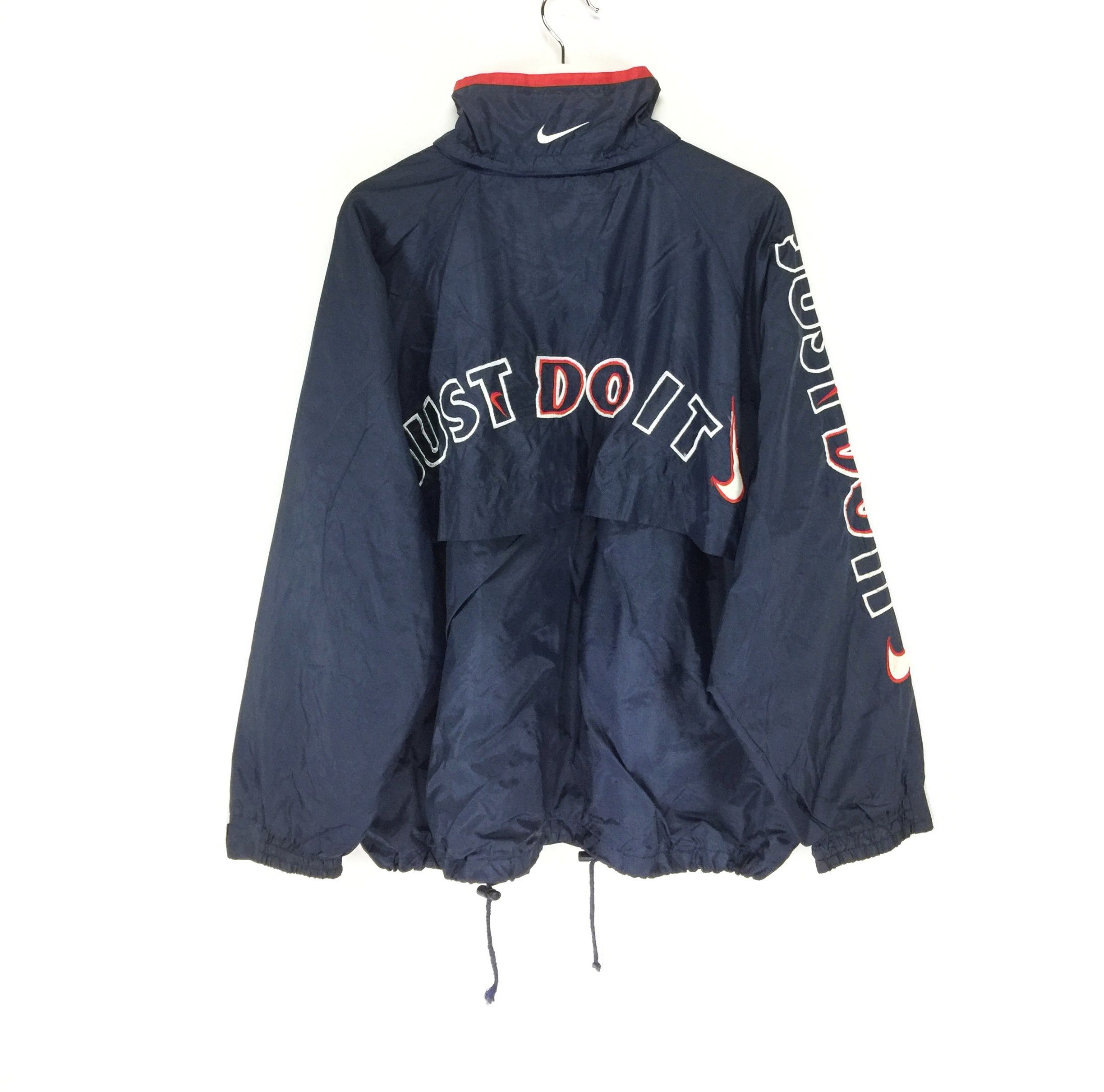 Nike × Vintage Nike spellout embroidery logo vintage 90s windbreaker Size US L / EU 52-54 / 3 - 1 Thumbnail