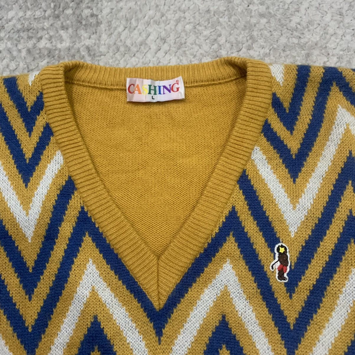 Aran Isles Knitwear × Japanese Brand CASHING Chevron Zigzag Allover Pure Knitwear Jumper Sweater Size M / US 6-8 / IT 42-44 - 8 Thumbnail