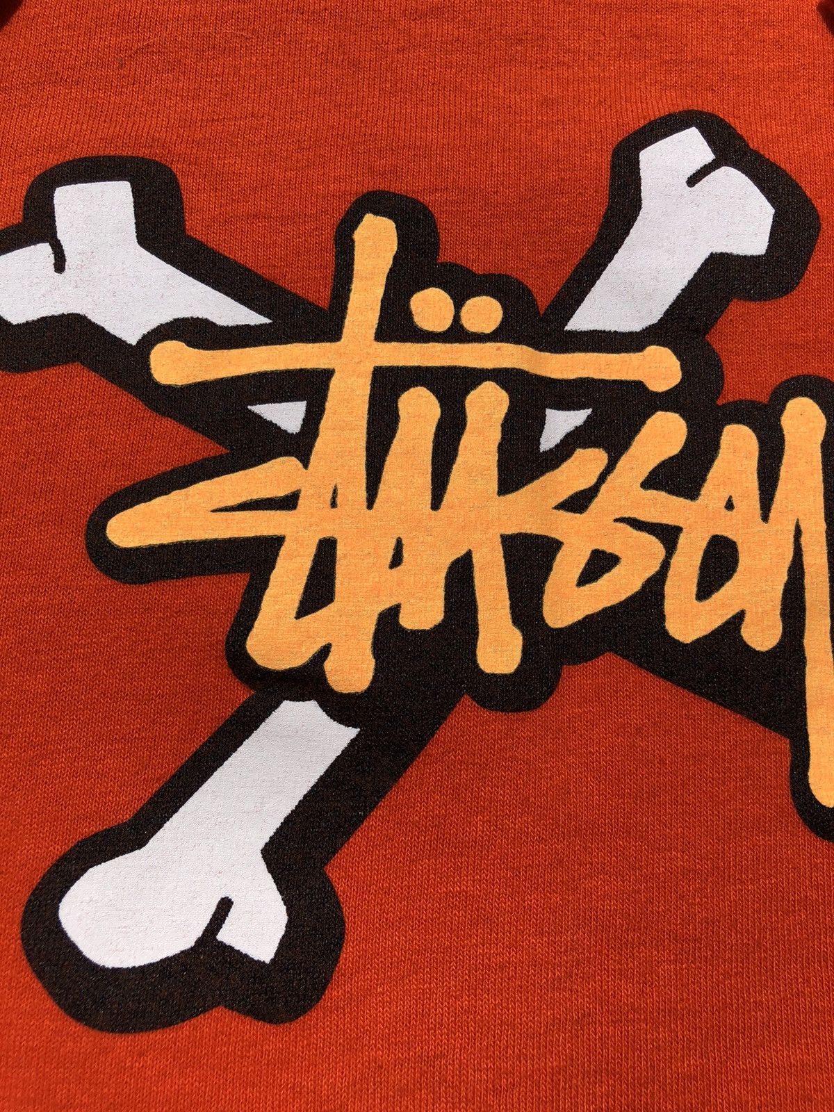Stussy Vintage 90s Stussy Bones Made USA Orange Tee Size US M / EU 48-50 / 2 - 6 Thumbnail