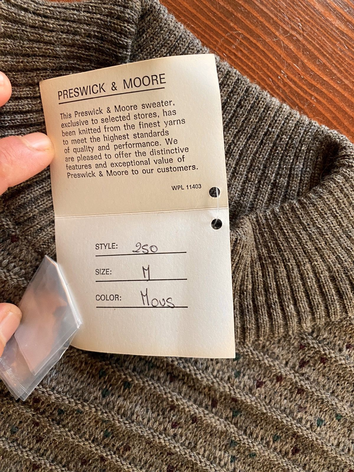 Vintage Vintage NWT 80’s Preswick & Moore Wool Knit Sweater Size US M / EU 48-50 / 2 - 8 Thumbnail