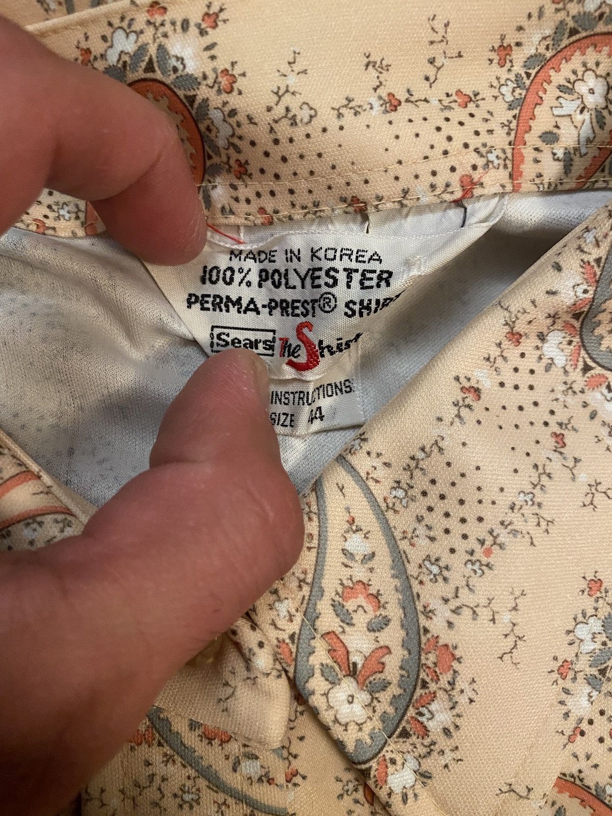 Sears Vintage 70’s Sears Polyester Paisley Long Sleeve Button Up Size US L / EU 52-54 / 3 - 2 Thumbnail