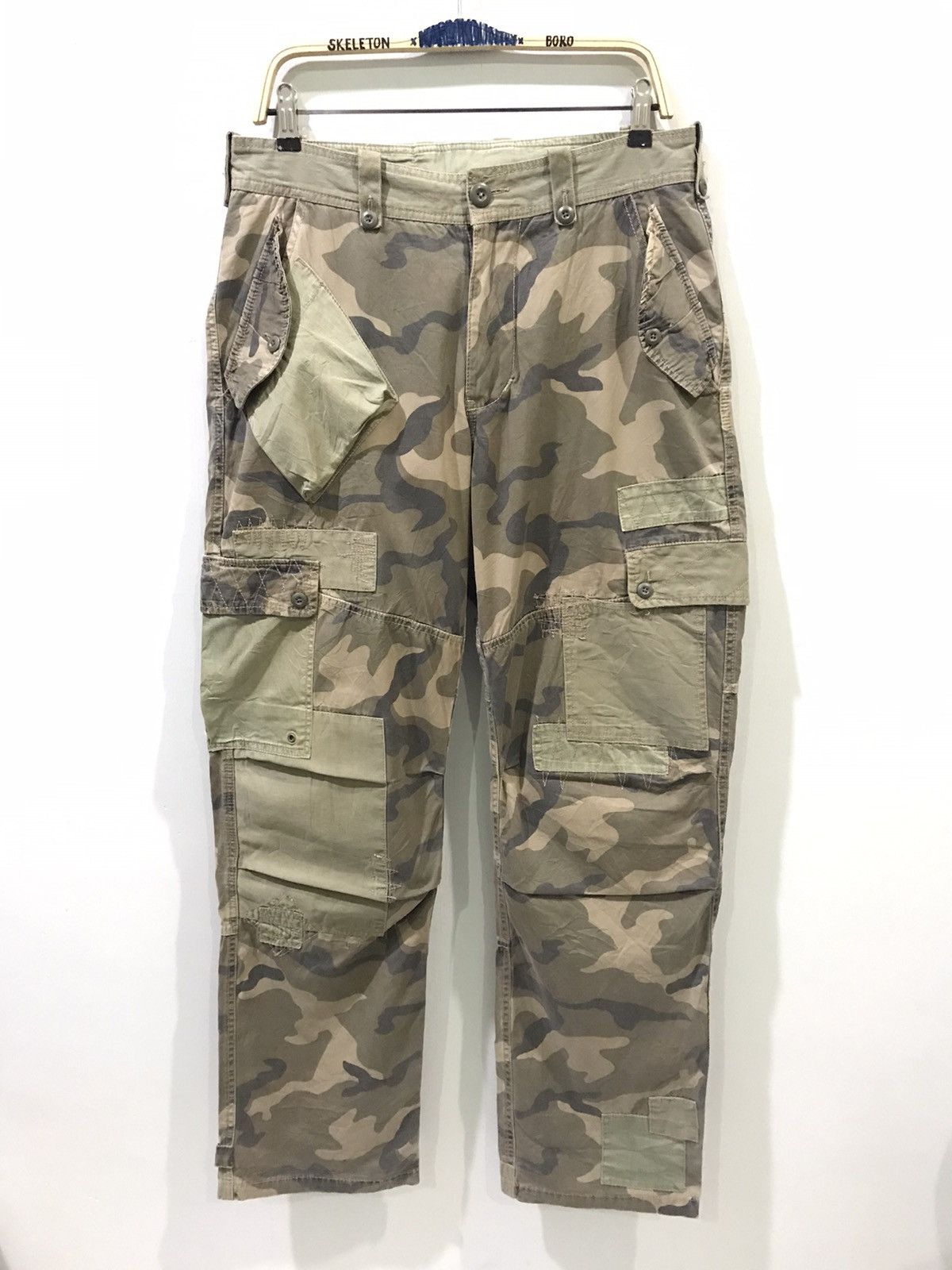 image of Archival Clothing x Avirex Avant Garde Patchwork Multi Camo Cargo Tactical Pant, Men's (Size 34)