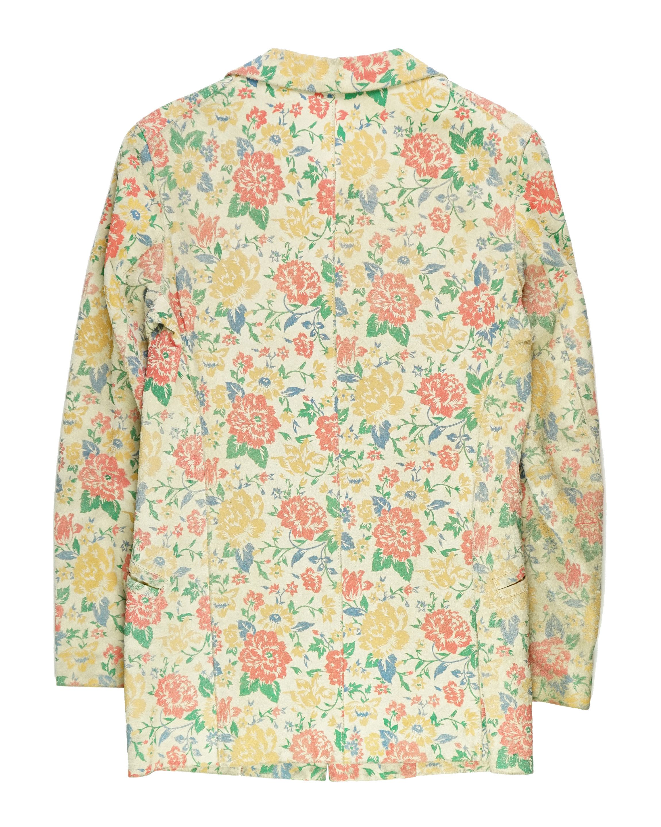 Yohji Yamamoto 80's Leather Floral Blazer Size US S / EU 44-46 / 1 - 2 Thumbnail