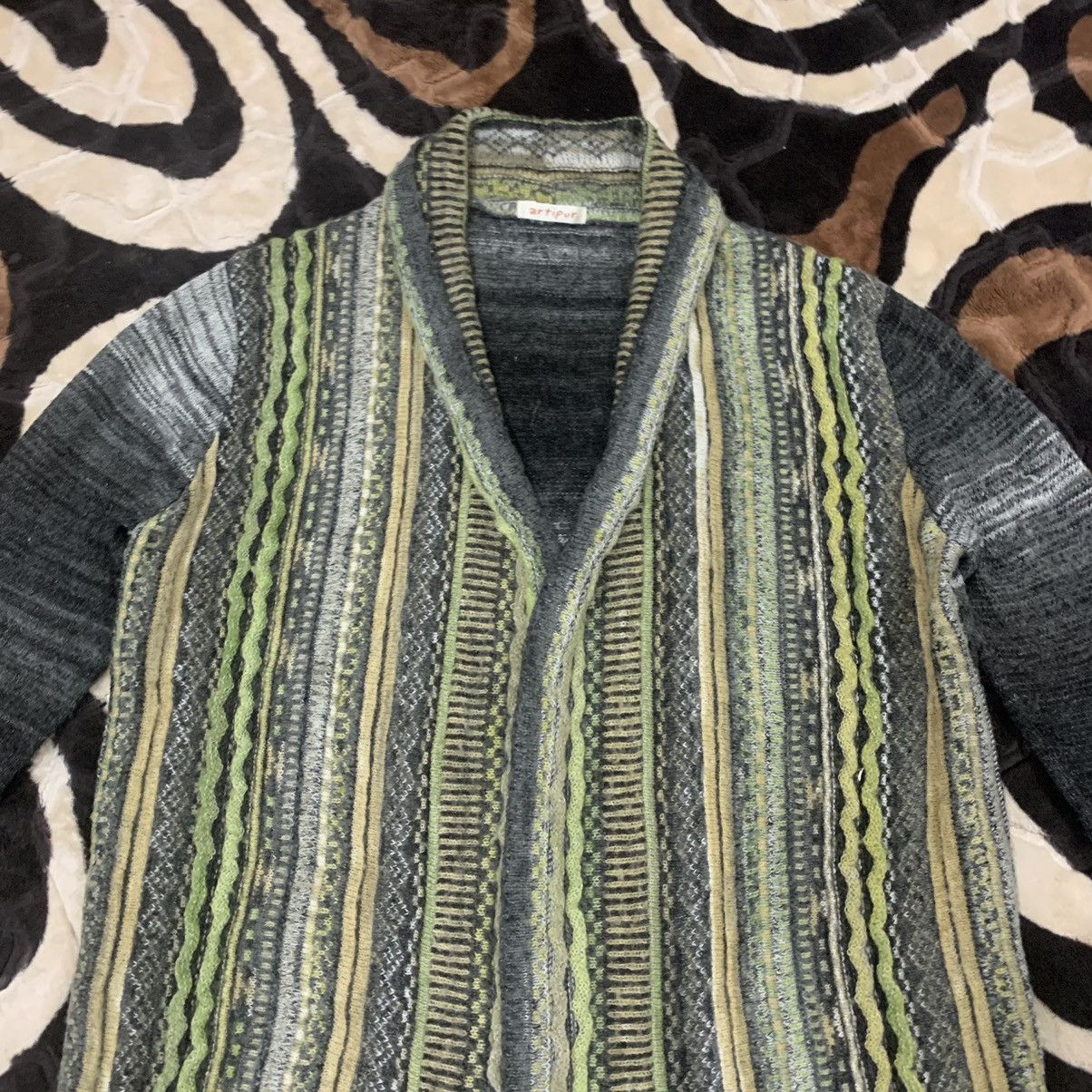 Designer × Other ARTIPUR Coogi Inspired Pure Cable Knitwear Cardigan Sweater Size US M / EU 48-50 / 2 - 3 Thumbnail