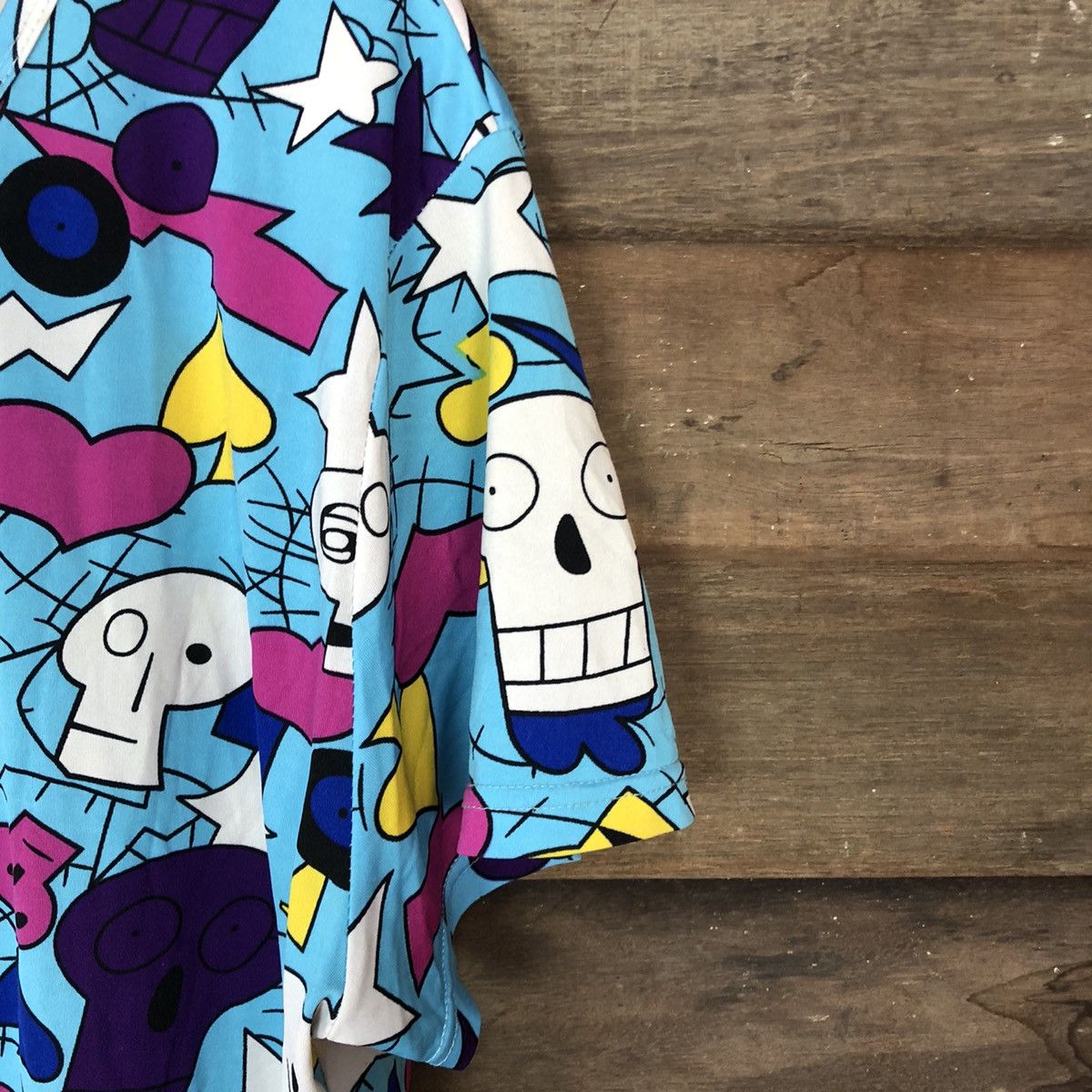Japanese Brand Cartoon skull Design Blue Full Print tee #2932 Size US L / EU 52-54 / 3 - 4 Thumbnail