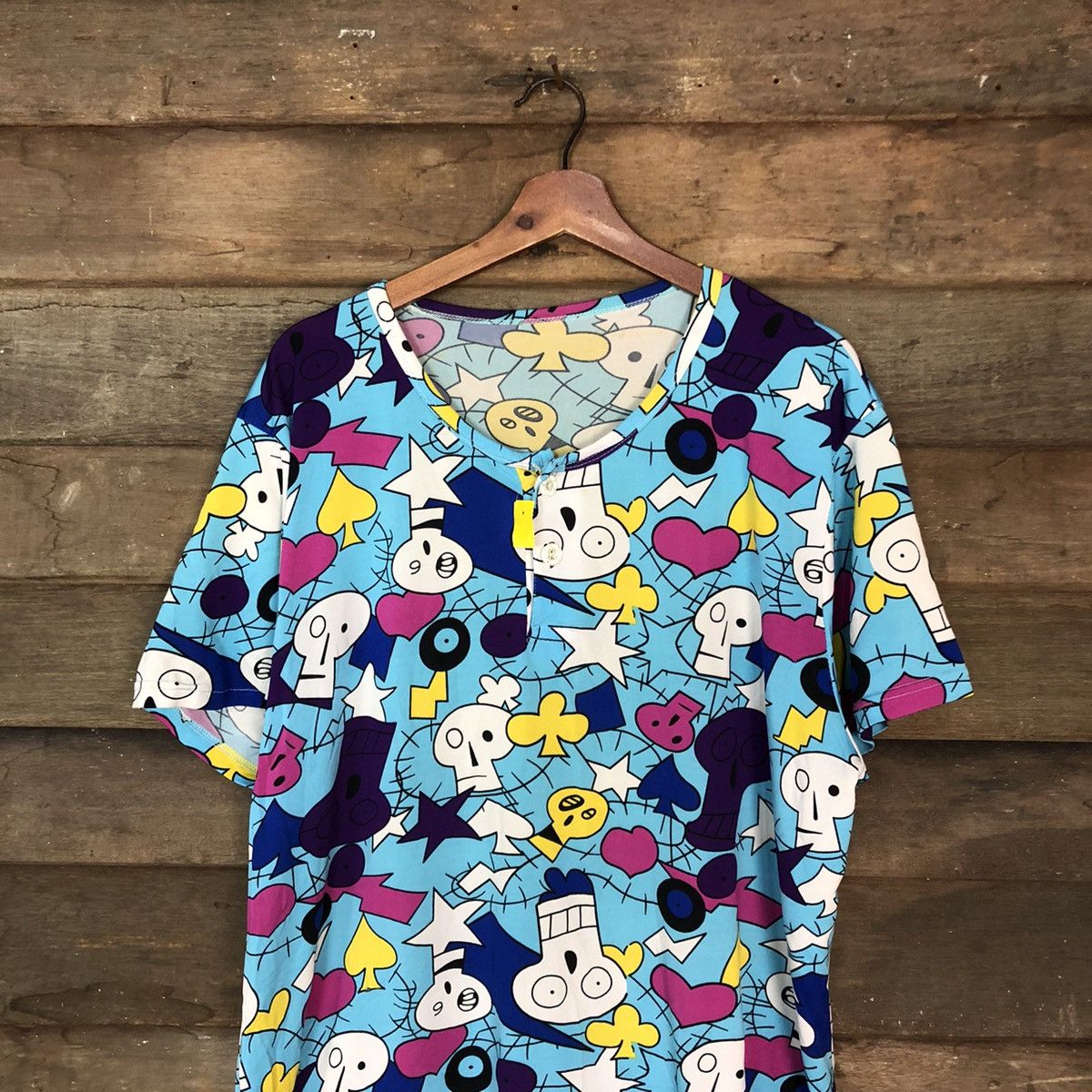 Japanese Brand Cartoon skull Design Blue Full Print tee #2932 Size US L / EU 52-54 / 3 - 2 Thumbnail