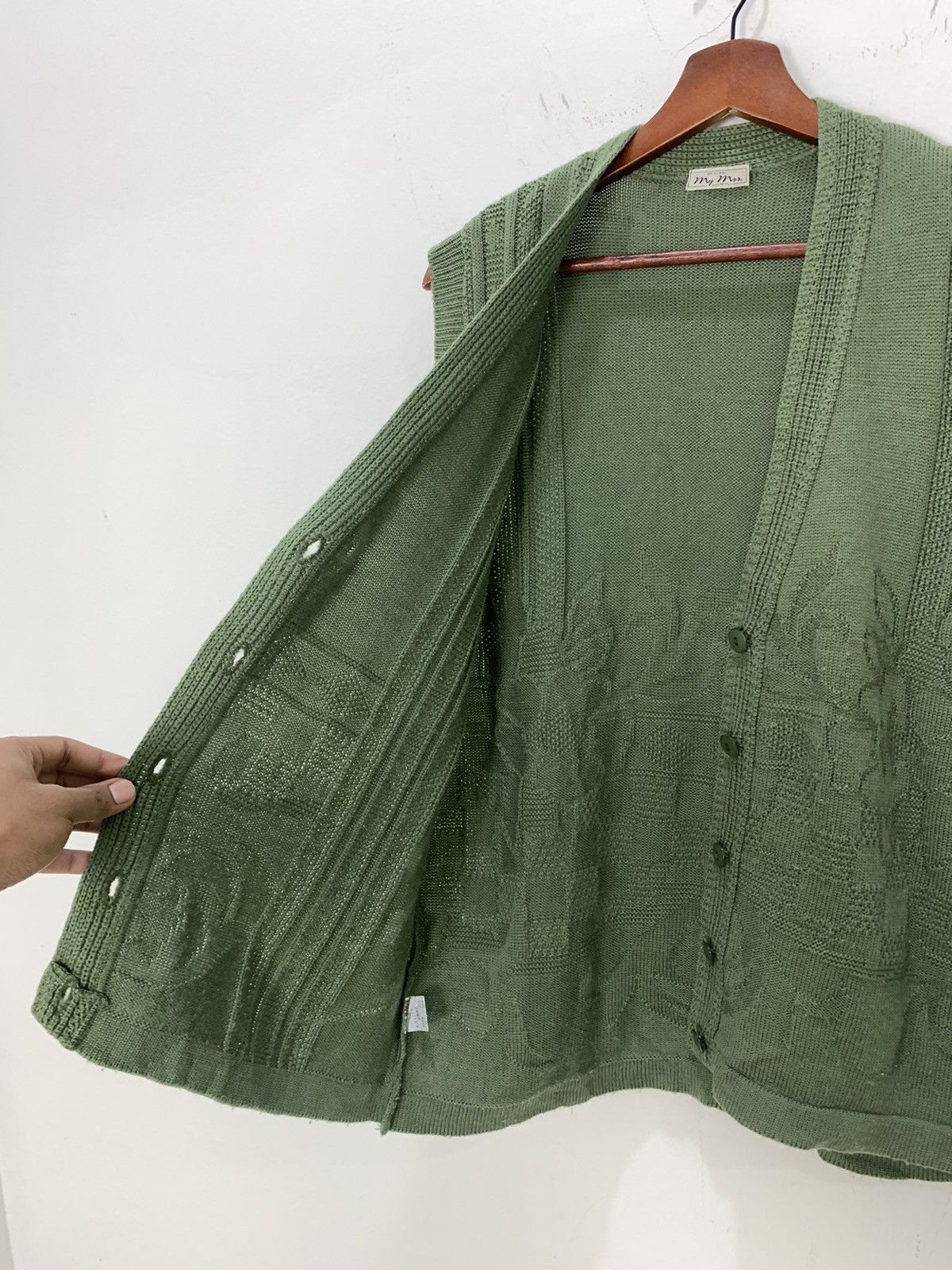 Japanese Brand MY MRS Allover Art Cable Knitwear Patterned Cardigan Vest Size US M / EU 48-50 / 2 - 17 Thumbnail