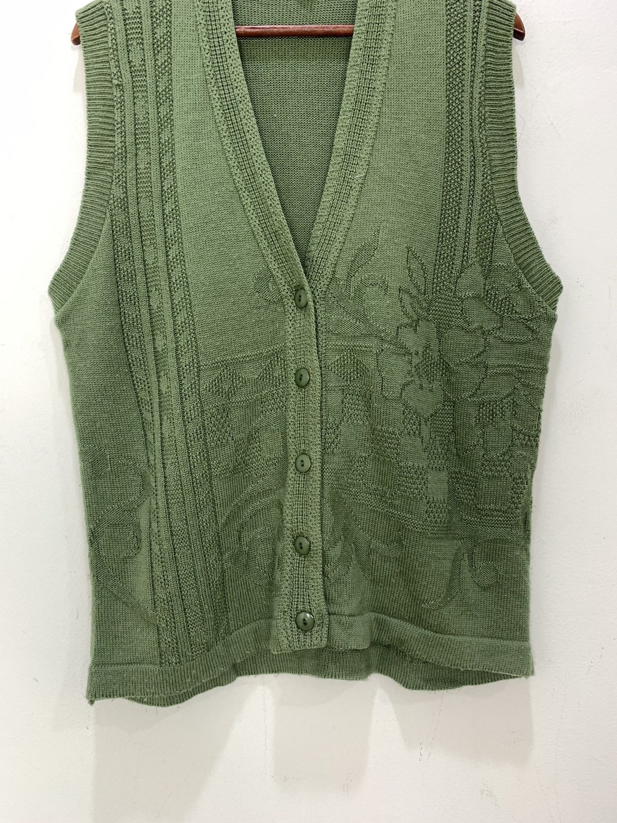 Japanese Brand MY MRS Allover Art Cable Knitwear Patterned Cardigan Vest Size US M / EU 48-50 / 2 - 4 Thumbnail