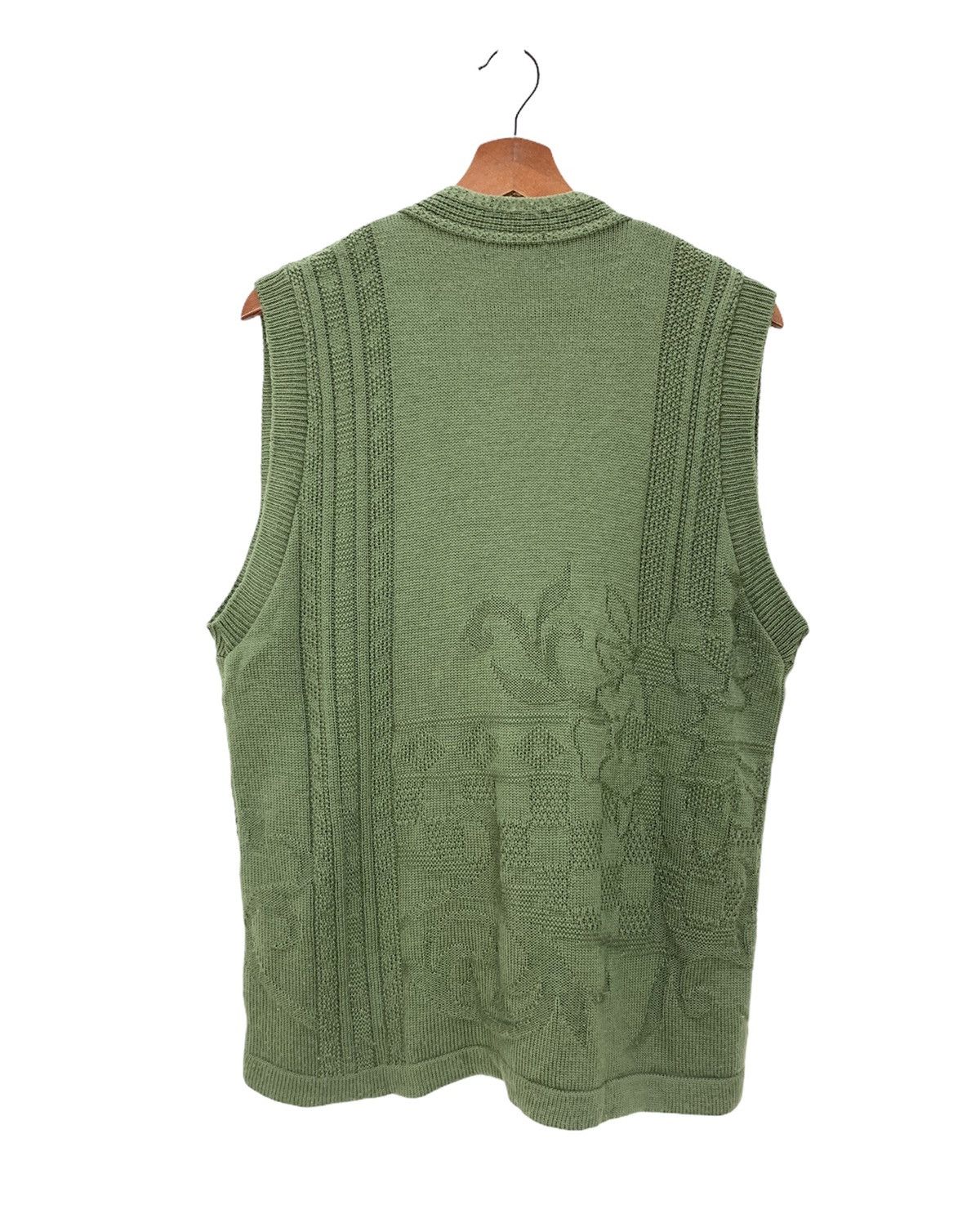Japanese Brand MY MRS Allover Art Cable Knitwear Patterned Cardigan Vest Size US M / EU 48-50 / 2 - 2 Thumbnail