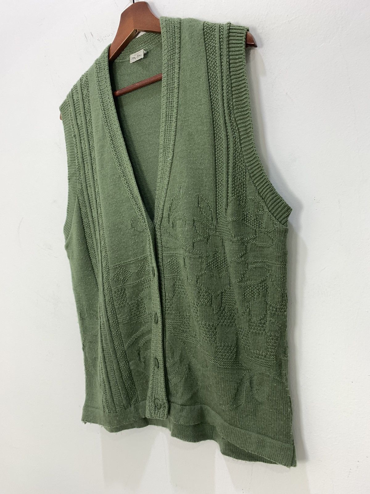 Japanese Brand MY MRS Allover Art Cable Knitwear Patterned Cardigan Vest Size US M / EU 48-50 / 2 - 6 Thumbnail