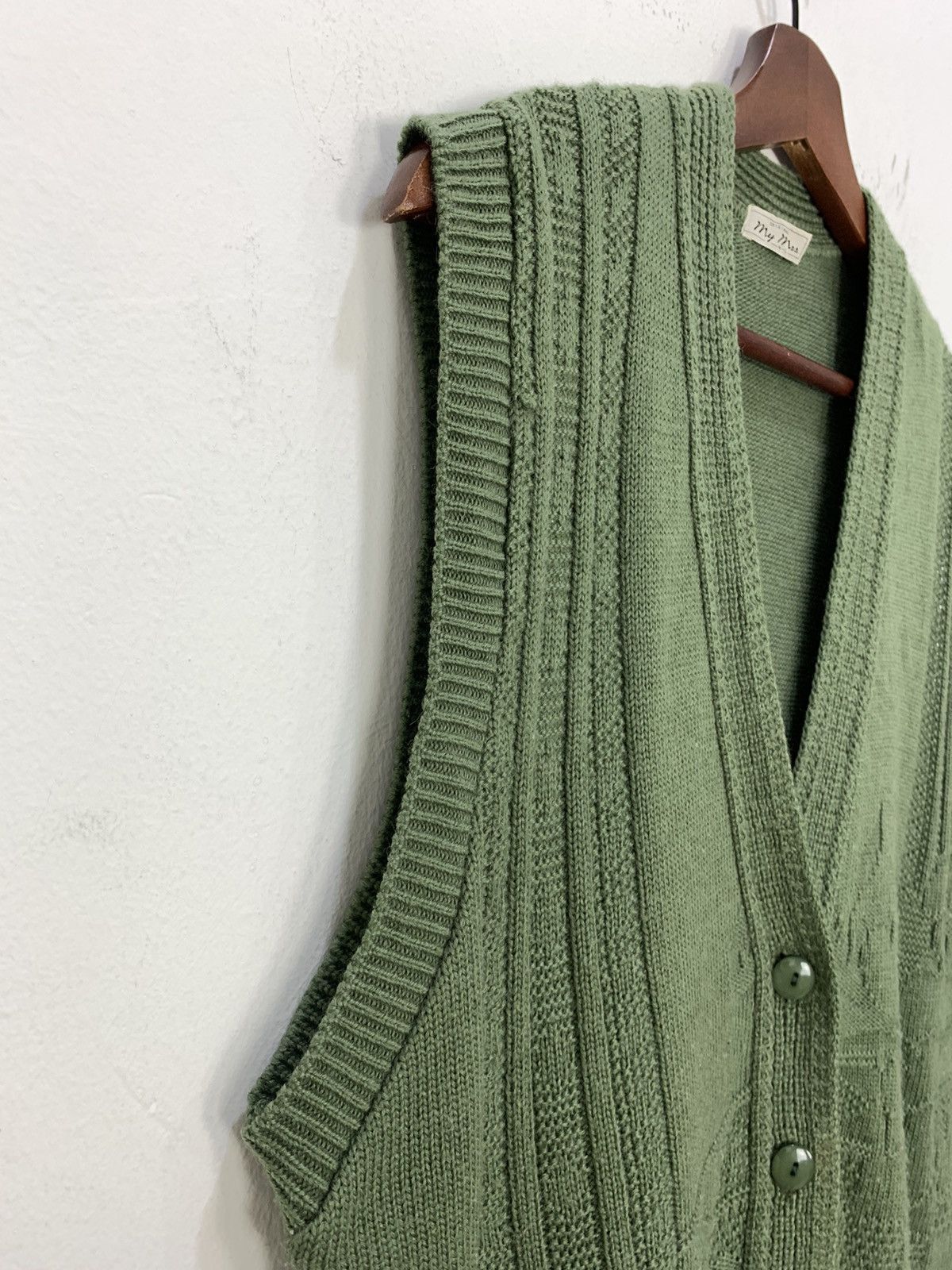 Japanese Brand MY MRS Allover Art Cable Knitwear Patterned Cardigan Vest Size US M / EU 48-50 / 2 - 11 Thumbnail