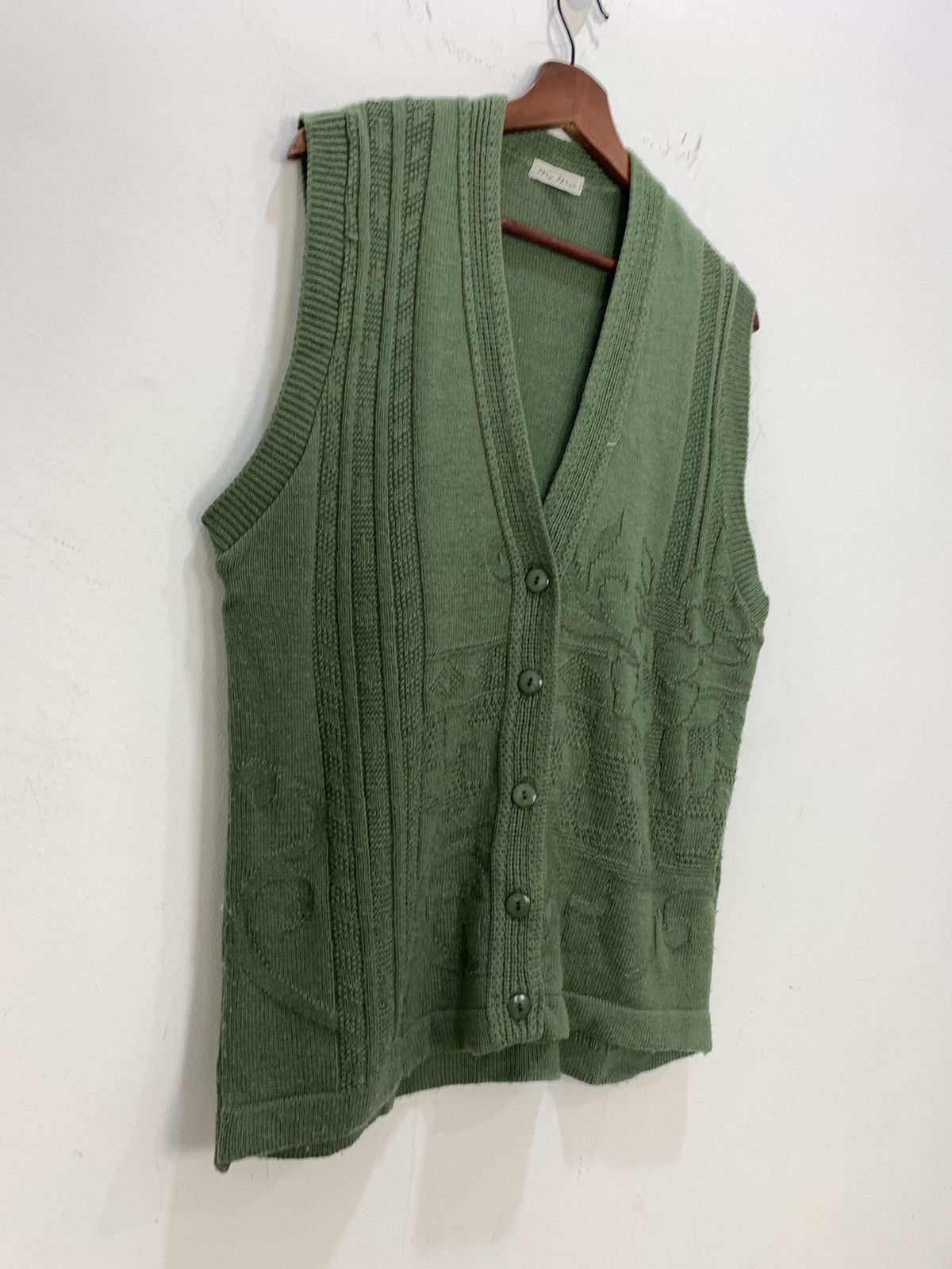 Japanese Brand MY MRS Allover Art Cable Knitwear Patterned Cardigan Vest Size US M / EU 48-50 / 2 - 5 Thumbnail