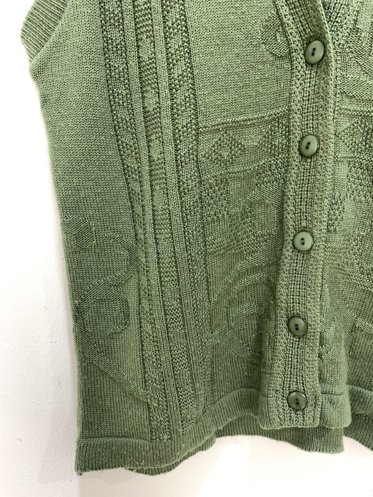 Japanese Brand MY MRS Allover Art Cable Knitwear Patterned Cardigan Vest Size US M / EU 48-50 / 2 - 8 Thumbnail