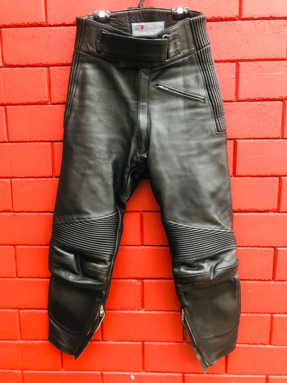 image of Genuine Leather x Vintage Motorcycle Leather Designer Fashionstyle Pant in Black, Men's (Size 29)