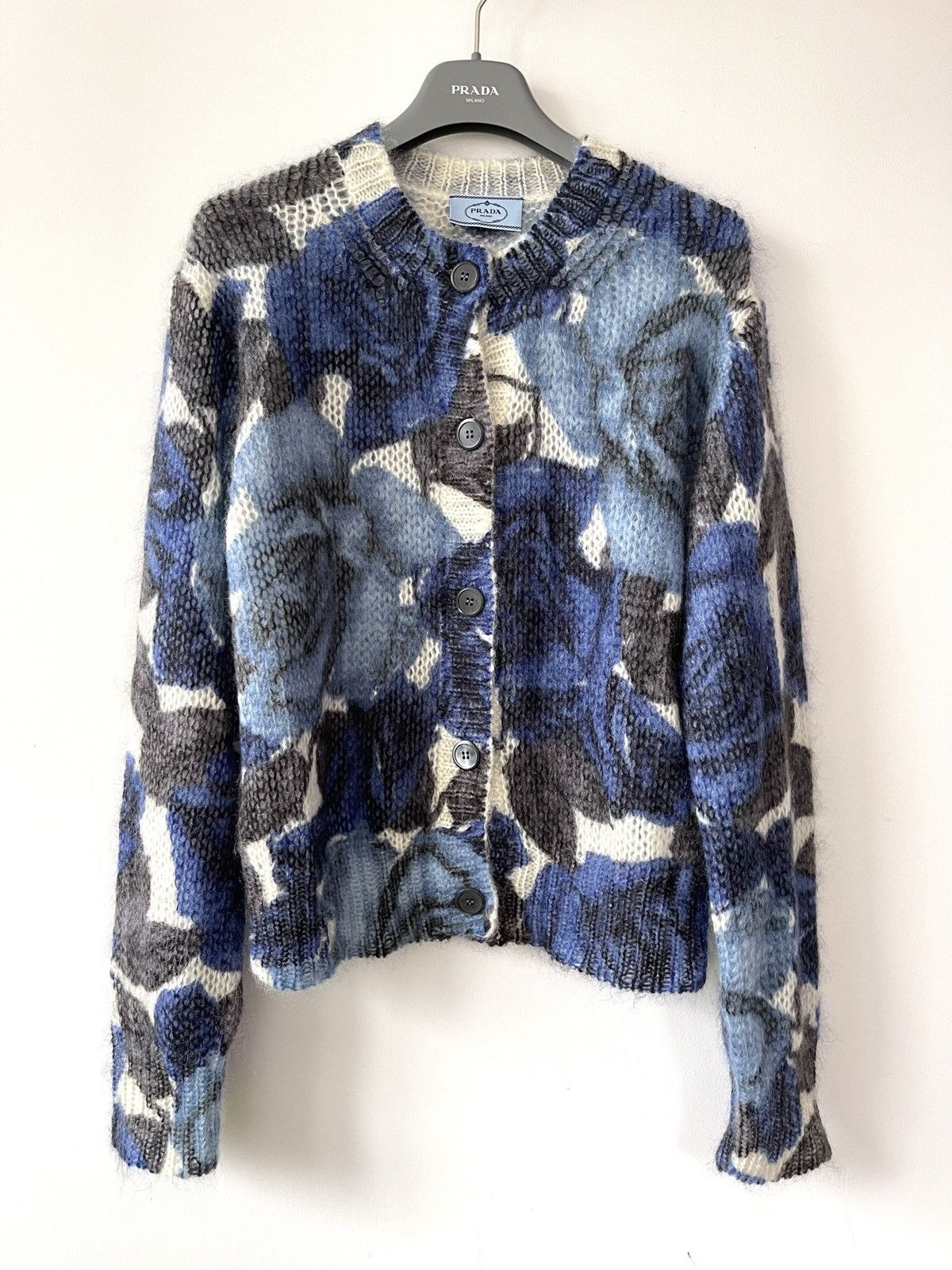 Prada 🧨GRAIL🧨 Prada Frankenstein Roses Print Mohair Cardigan Size US M / EU 48-50 / 2 - 2 Thumbnail
