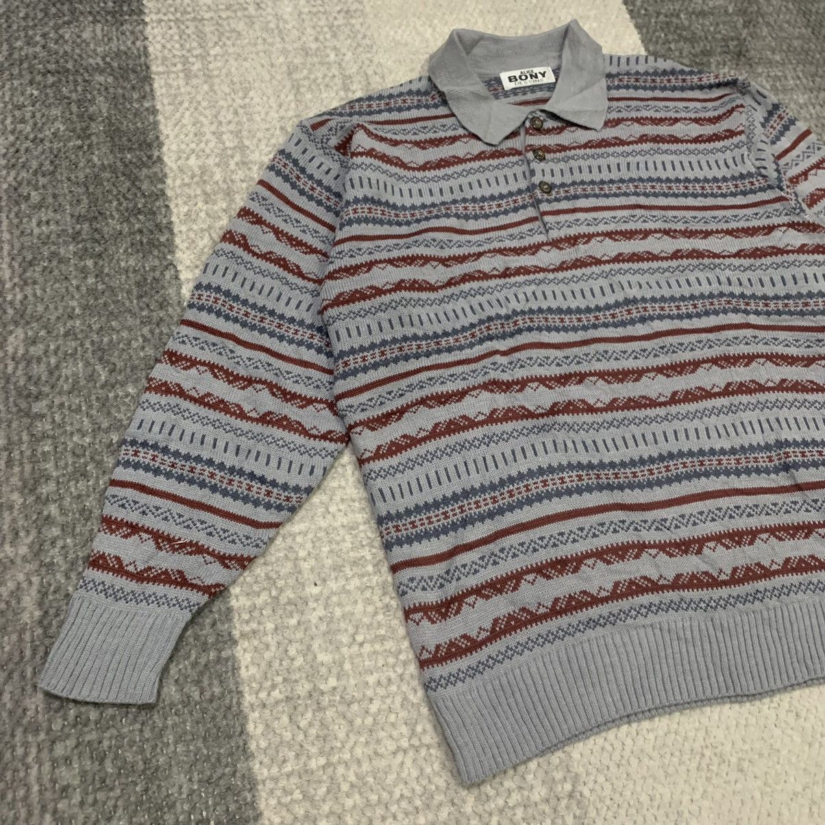 Alice San Diego × Aran Isles Knitwear ALICE BONY DESSIN Men Polo Knitwear Jumper Pullover Sweater Size US L / EU 52-54 / 3 - 5 Thumbnail