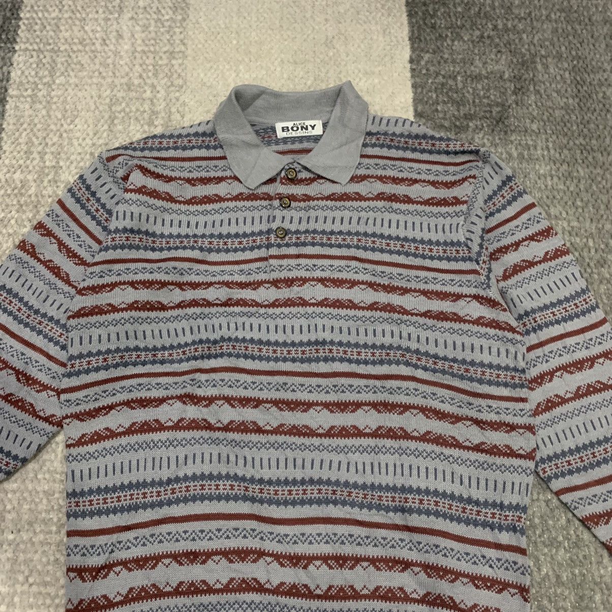 Alice San Diego × Aran Isles Knitwear ALICE BONY DESSIN Men Polo Knitwear Jumper Pullover Sweater Size US L / EU 52-54 / 3 - 3 Thumbnail