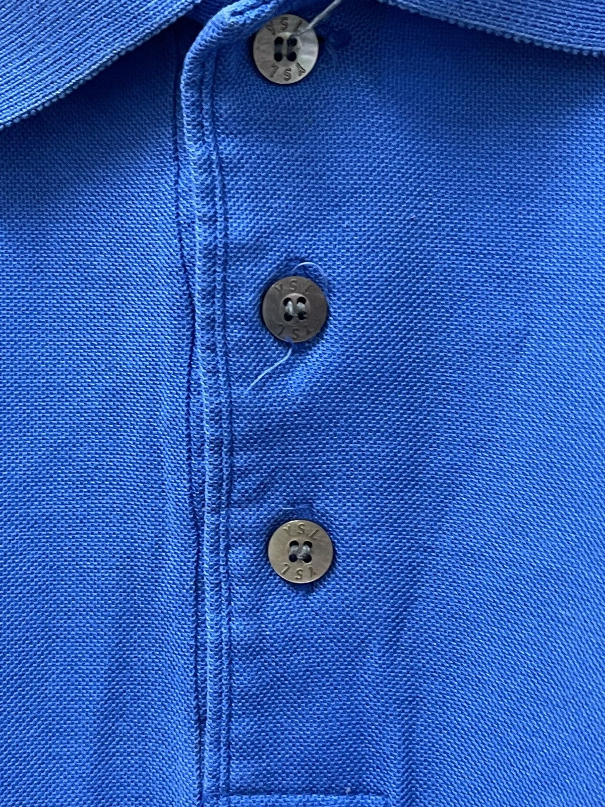 Vintage × Yves Saint Laurent Vintage YSL Half Button Single Pocket Tshirt Size US M / EU 48-50 / 2 - 4 Thumbnail