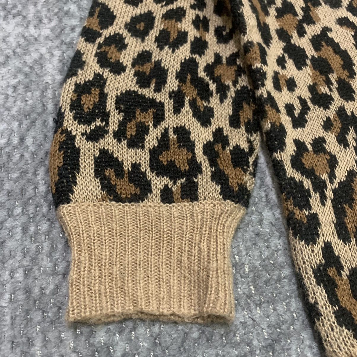 Homespun Knitwear × Tiger of Sweden GU Vtg Cheetah Leopard Pure Baggy Knitwear Pullover Sweater Size L / US 10 / IT 46 - 7 Thumbnail