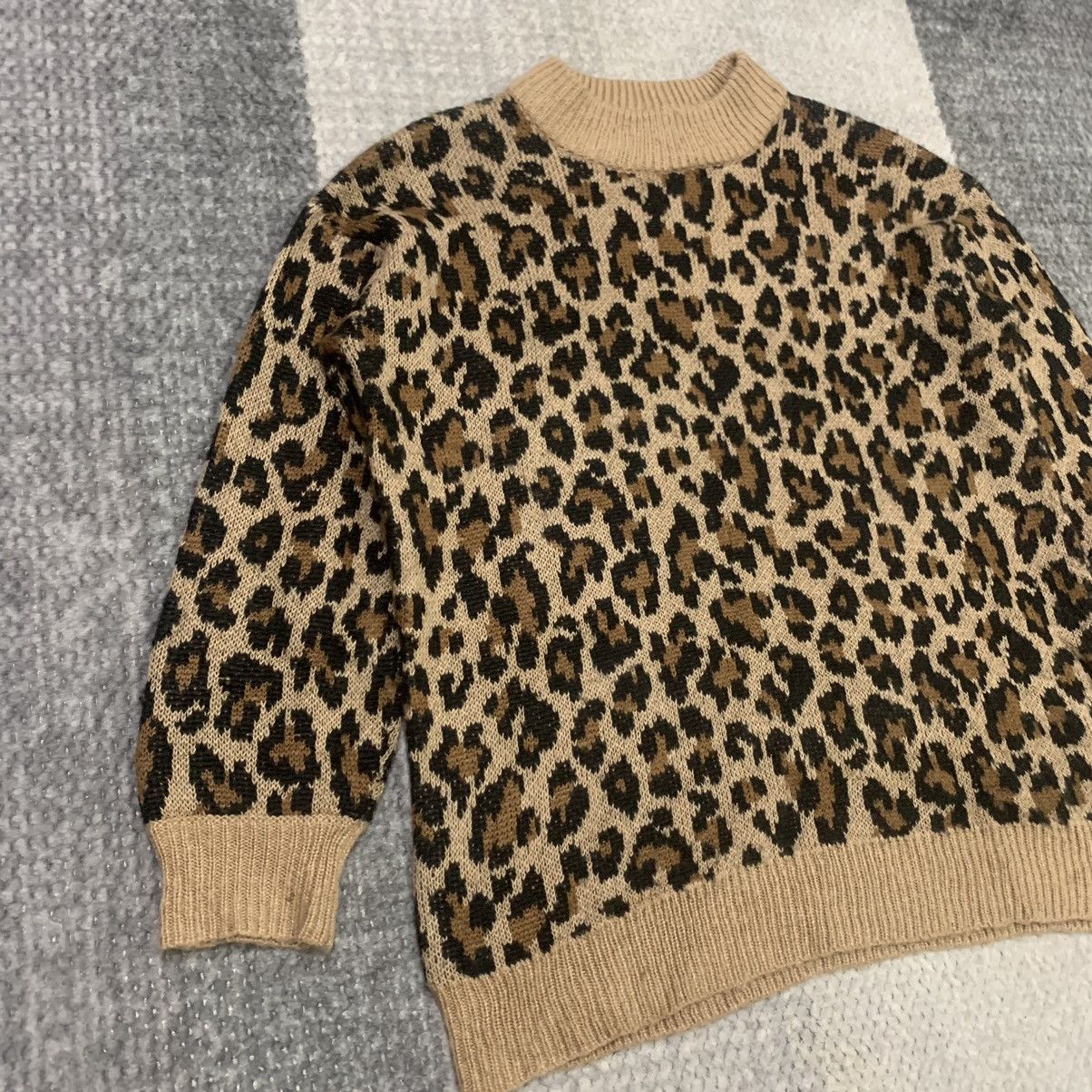 Homespun Knitwear × Tiger of Sweden GU Vtg Cheetah Leopard Pure Baggy Knitwear Pullover Sweater Size L / US 10 / IT 46 - 5 Thumbnail