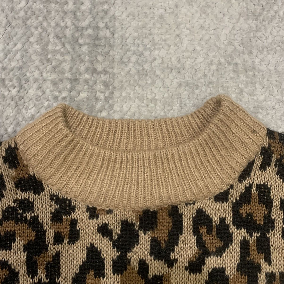 Homespun Knitwear × Tiger of Sweden GU Vtg Cheetah Leopard Pure Baggy Knitwear Pullover Sweater Size L / US 10 / IT 46 - 8 Thumbnail
